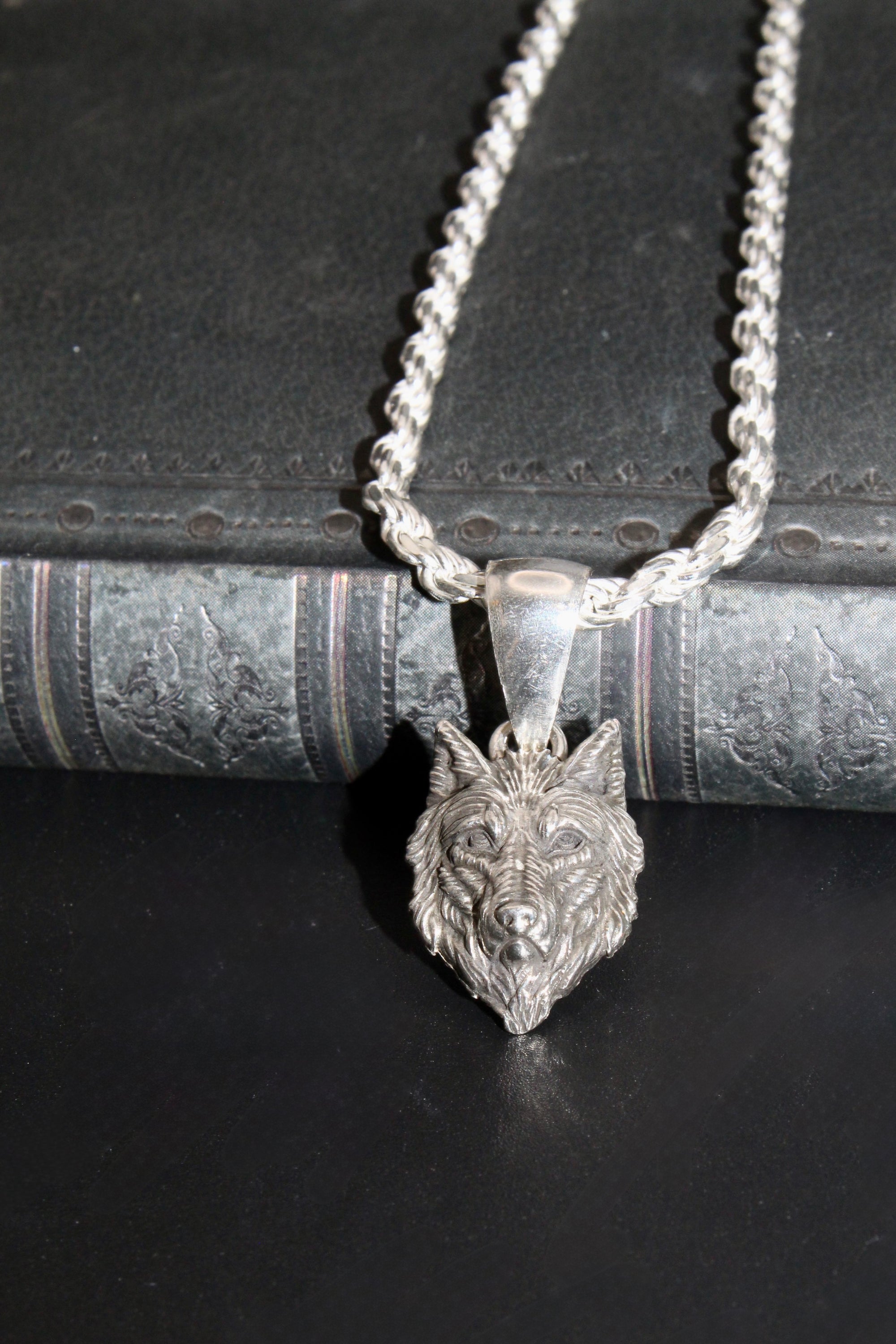 Sterling Silver Wolf Pendant