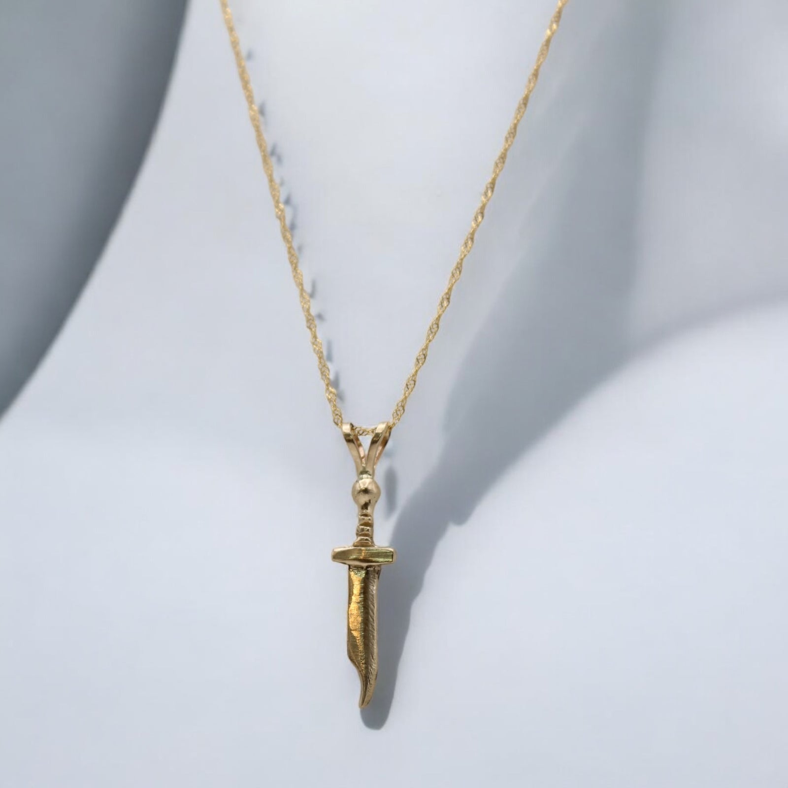 Gold Mini Bowie Knife Charm