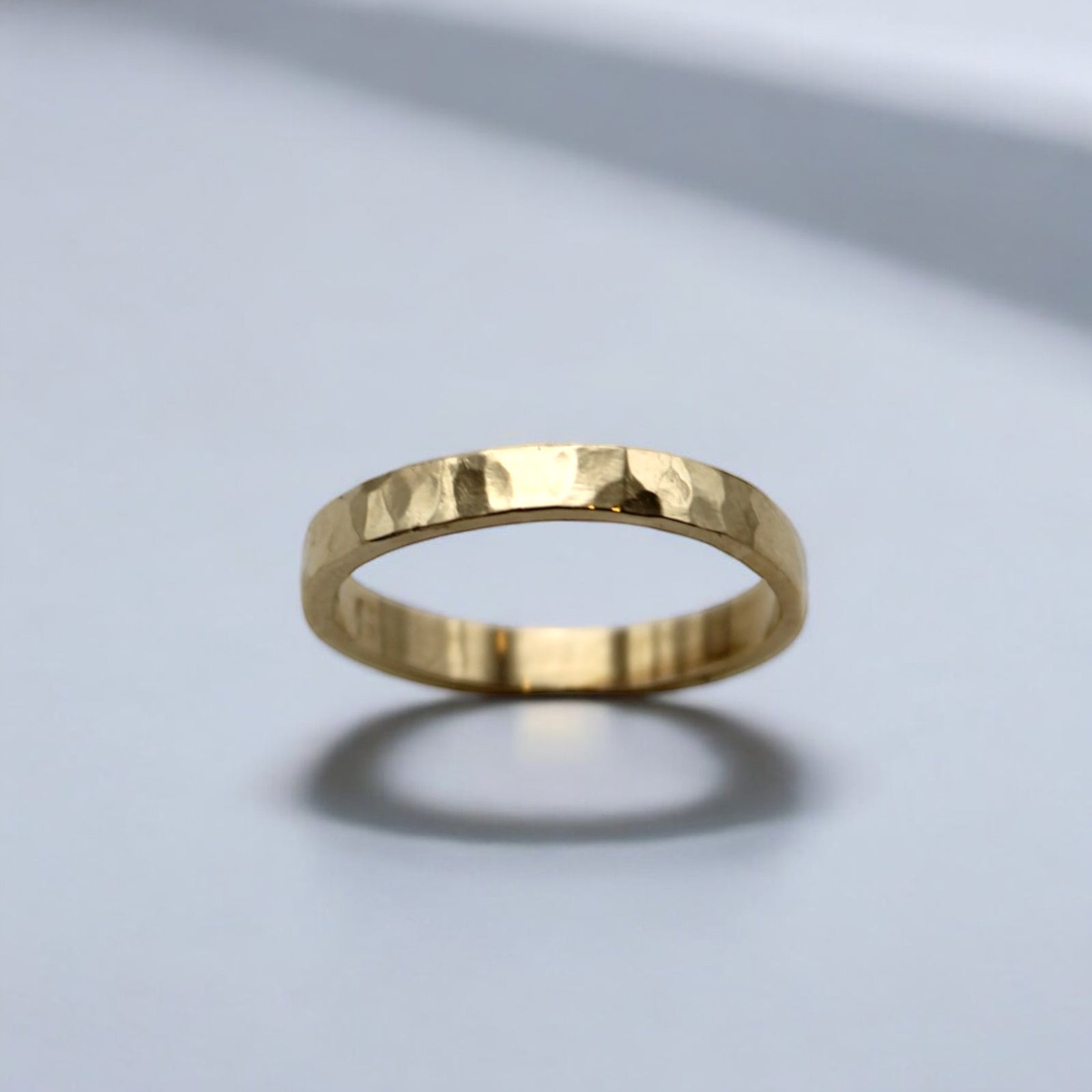 Hammered Gold Flat Band