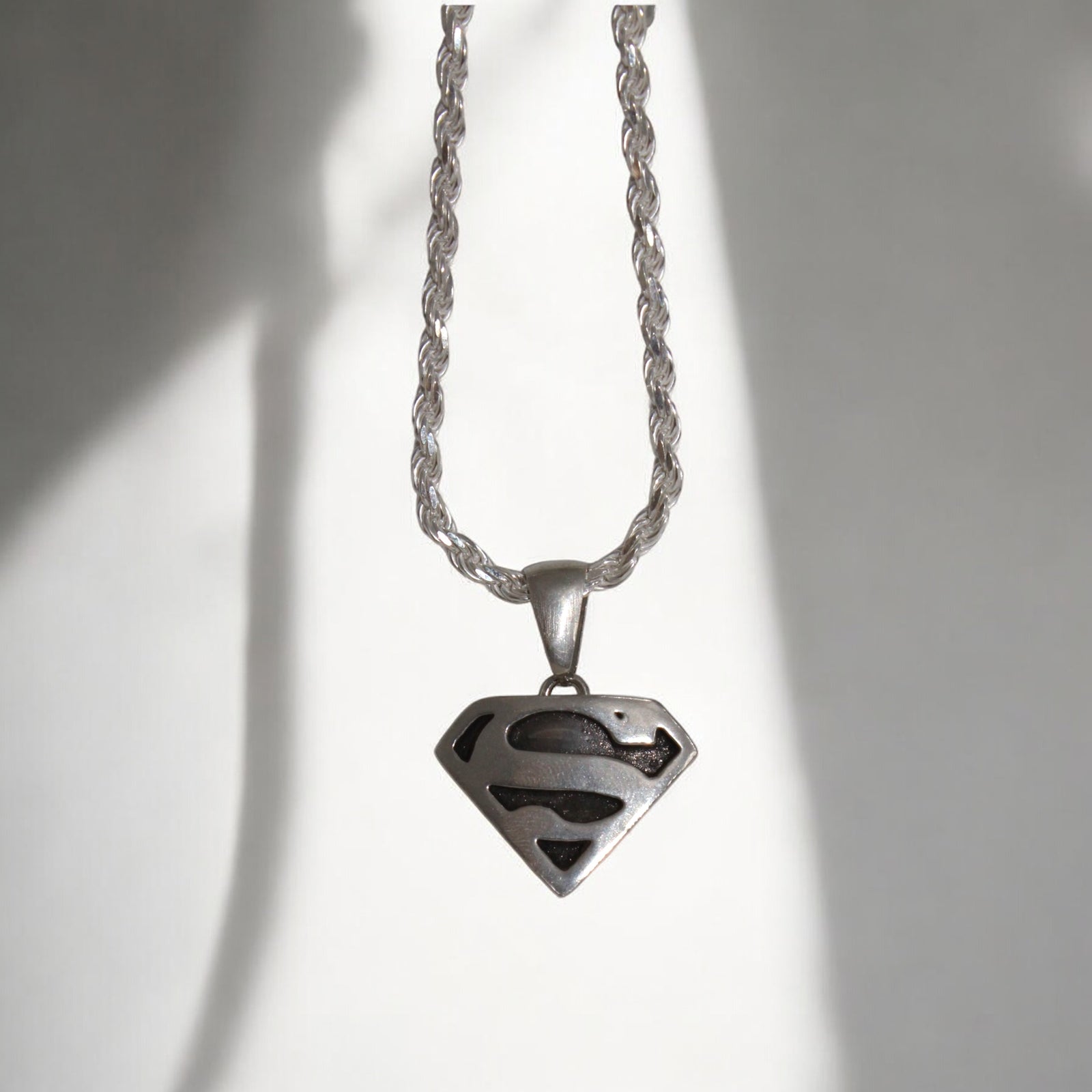 Sterling Silver Superman Pendant