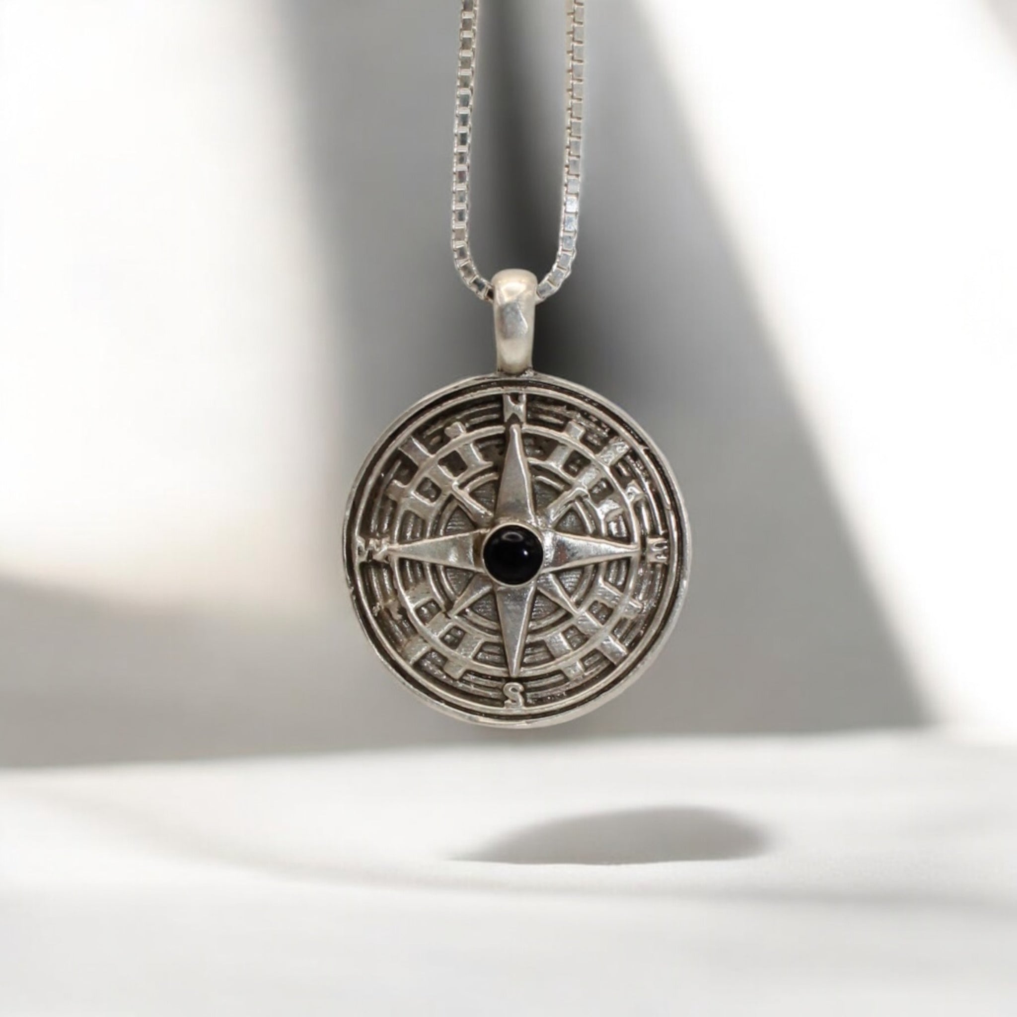 Onyx Storm Compass Pendant