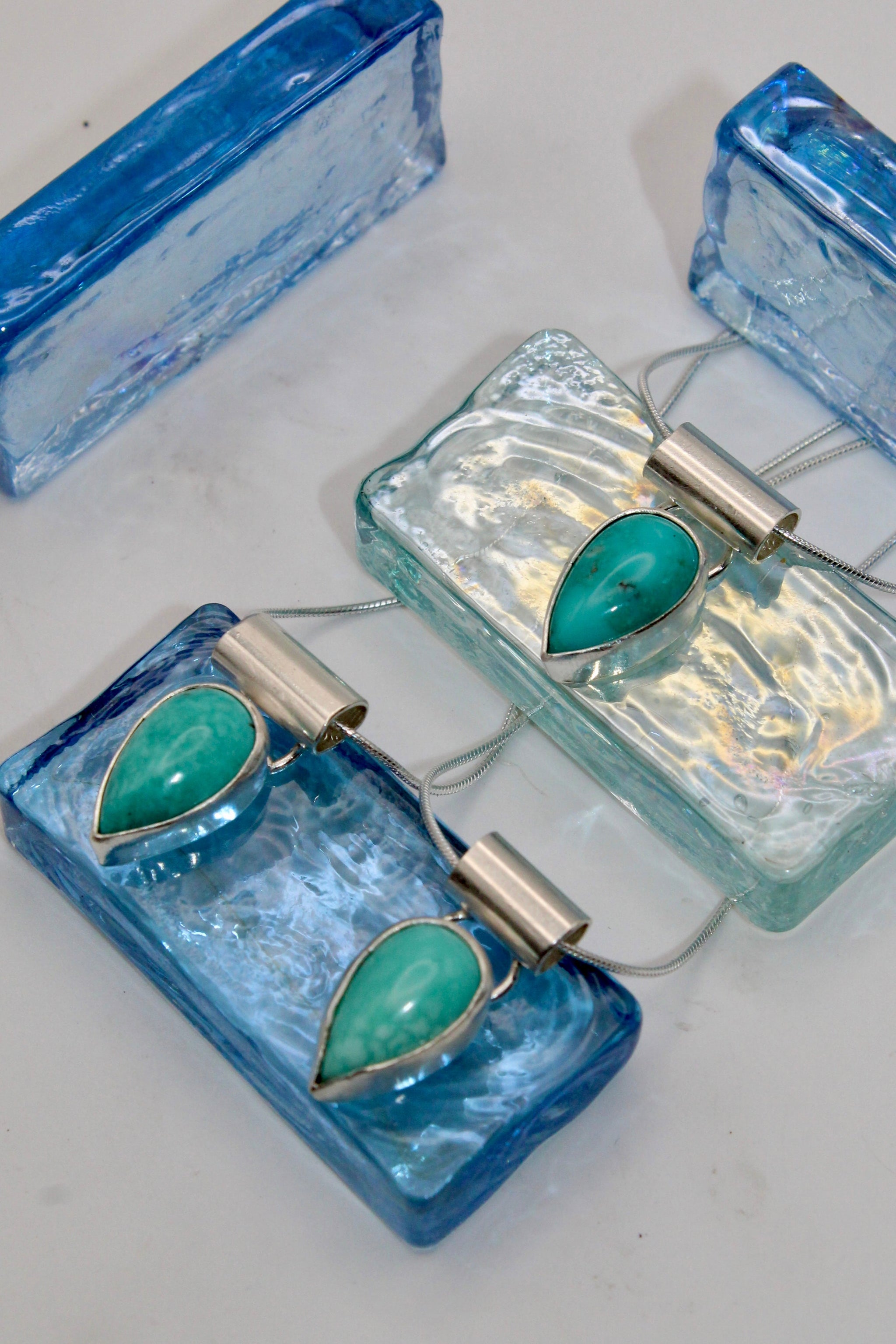 Mini Pear Turquoise Sunset Pendant