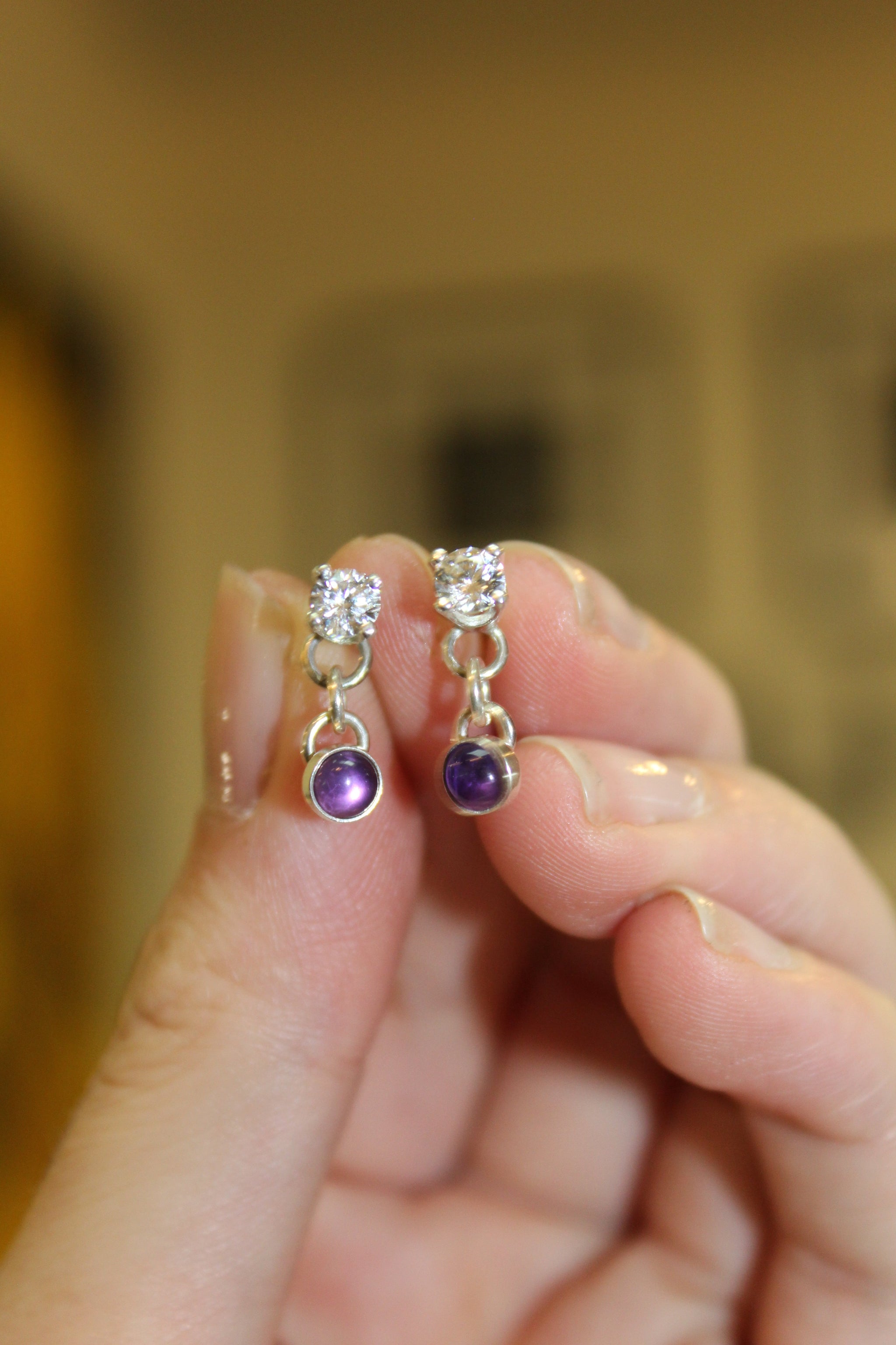 Gemstone Stud Earrings