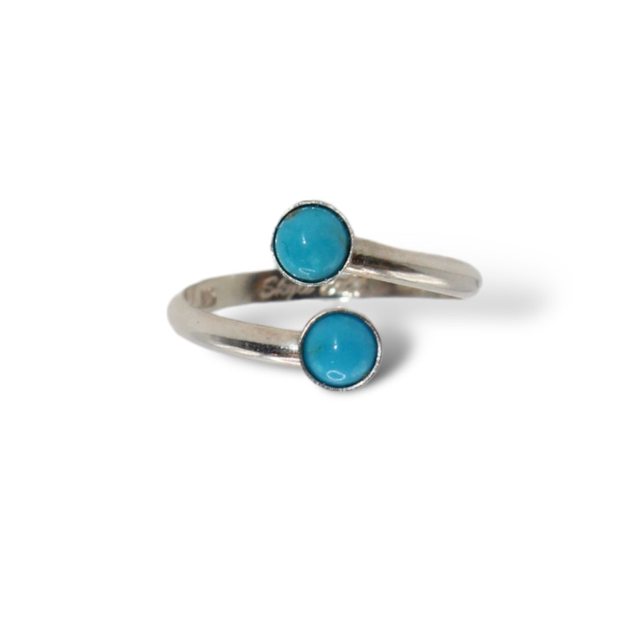 Sterling Silver Two Stones & A Twist