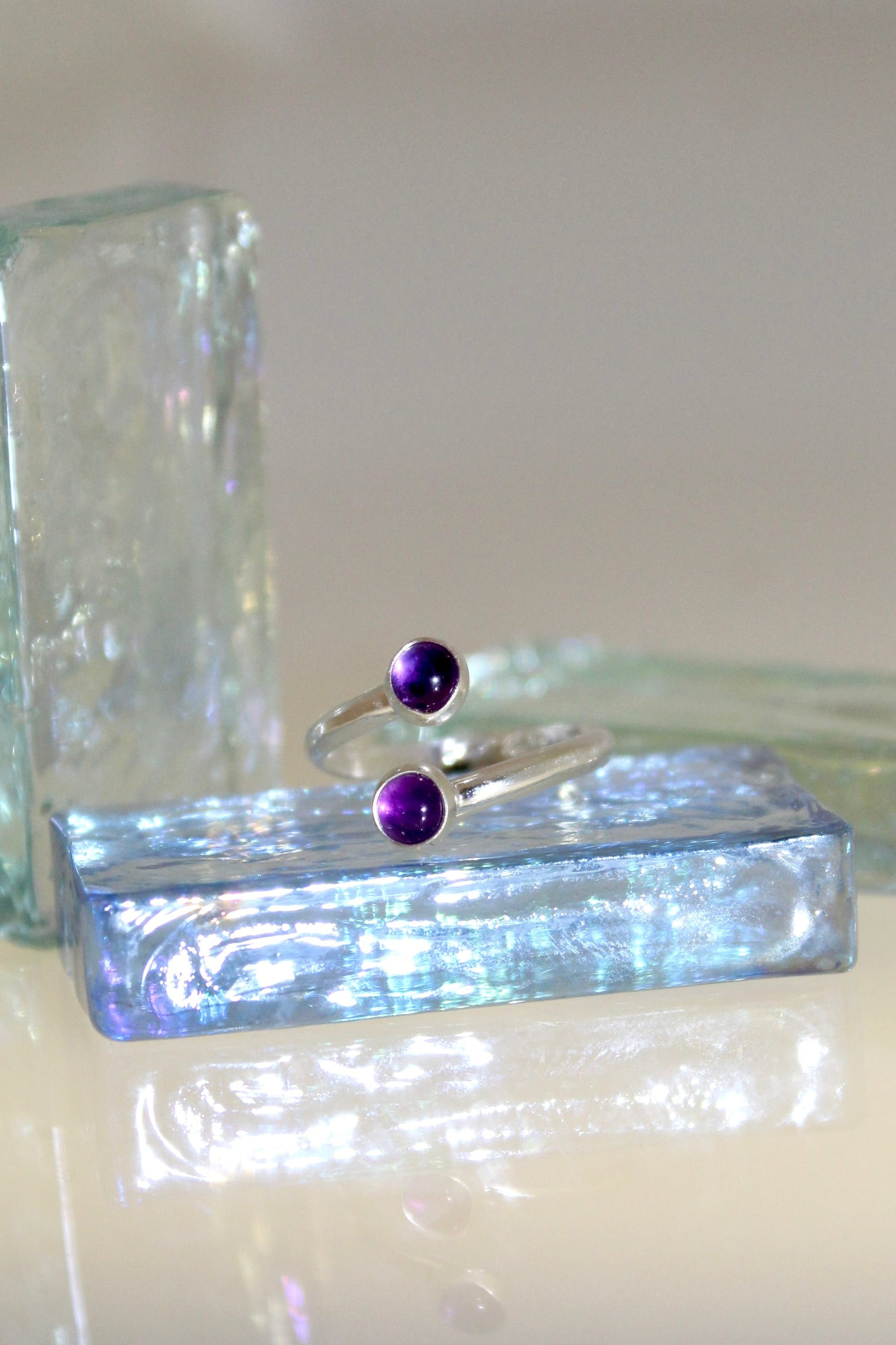 Sterling Silver Two Stones & A Twist