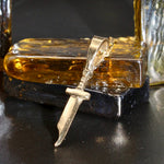 14KY Mini Bowie Knife Pendant HEAVY BAIL