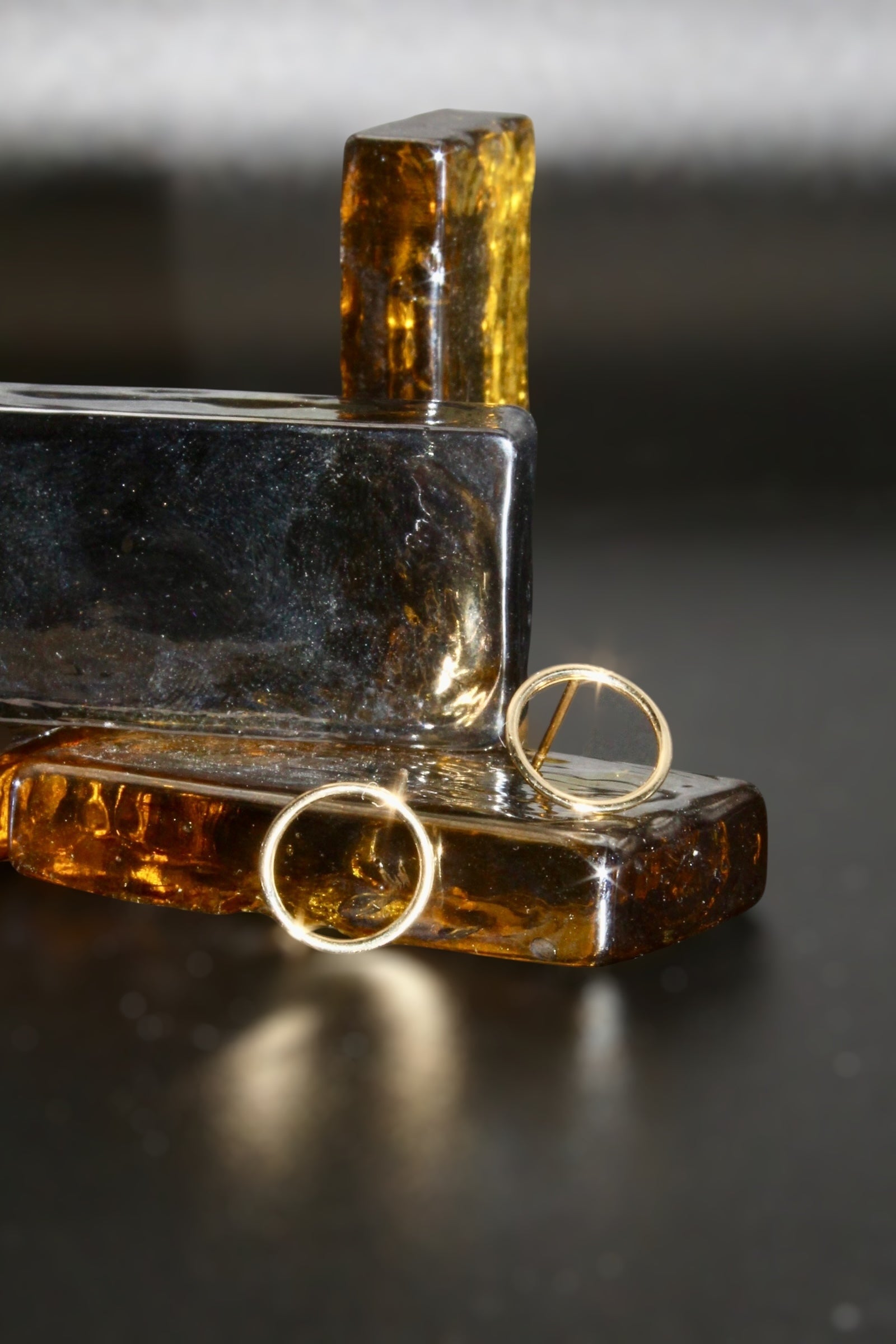 14K Gold Wire Circle Stud