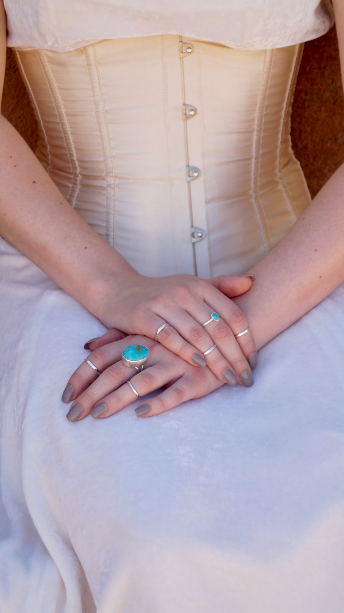 Hammered Silver Stackable Band
