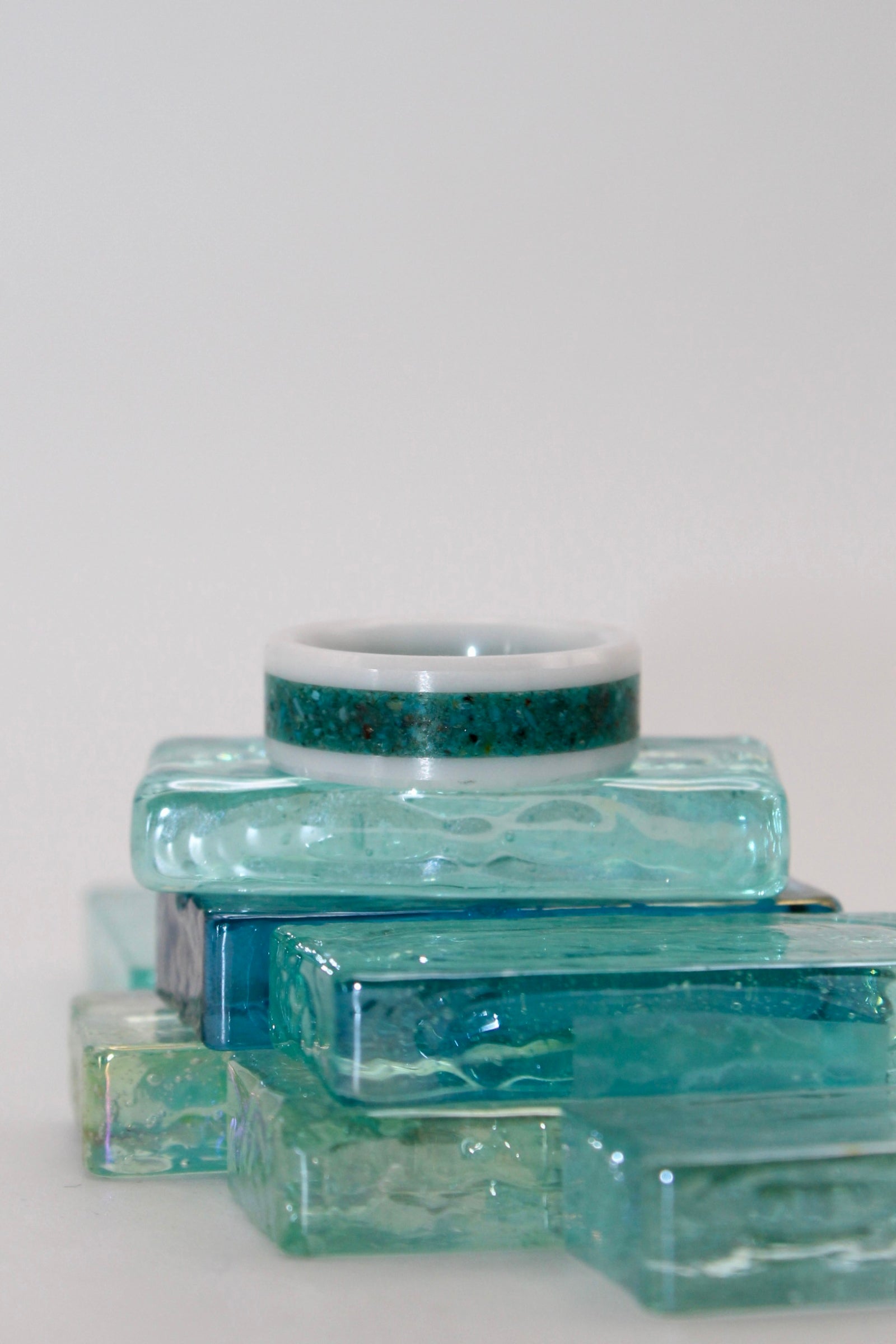 Ceramic Turquoise Inlay Ring
