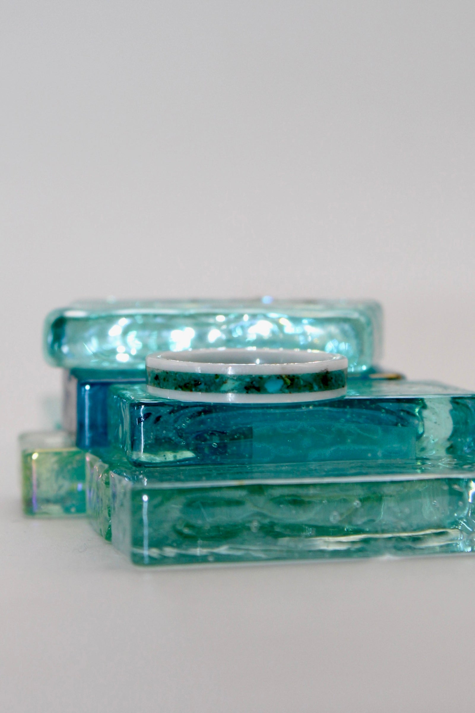 Ceramic Turquoise Inlay Ring
