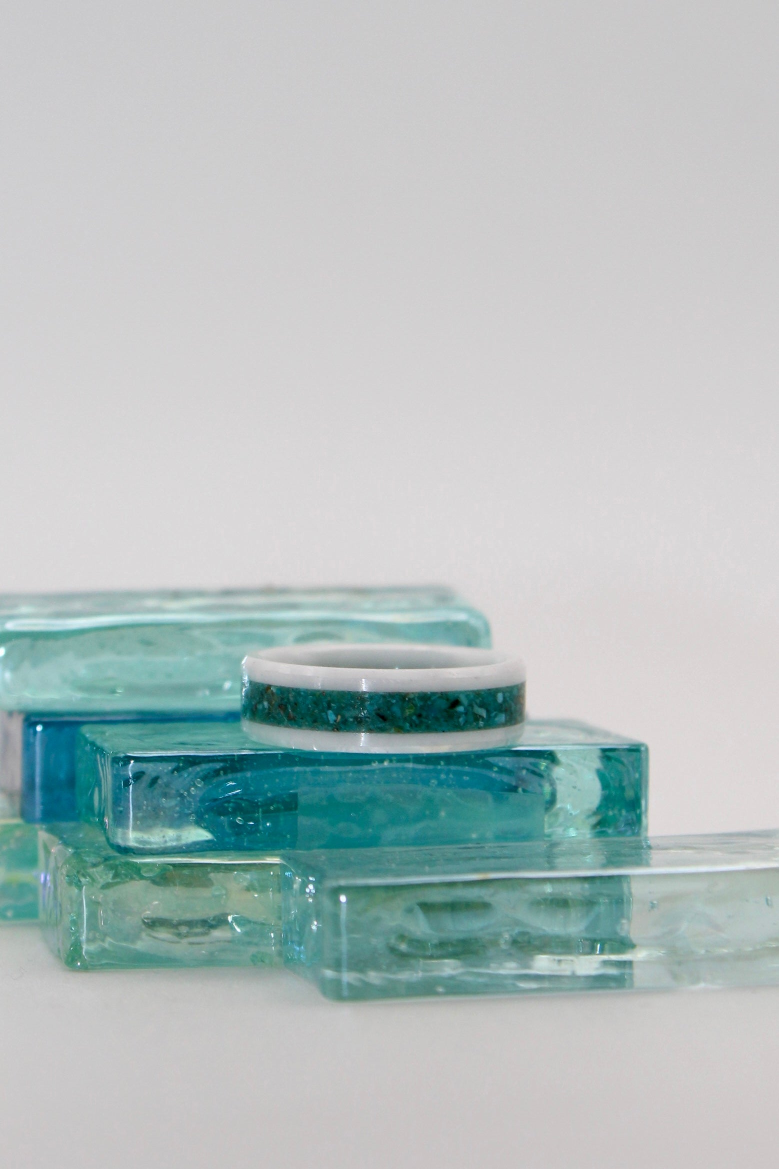 Ceramic Turquoise Inlay Ring