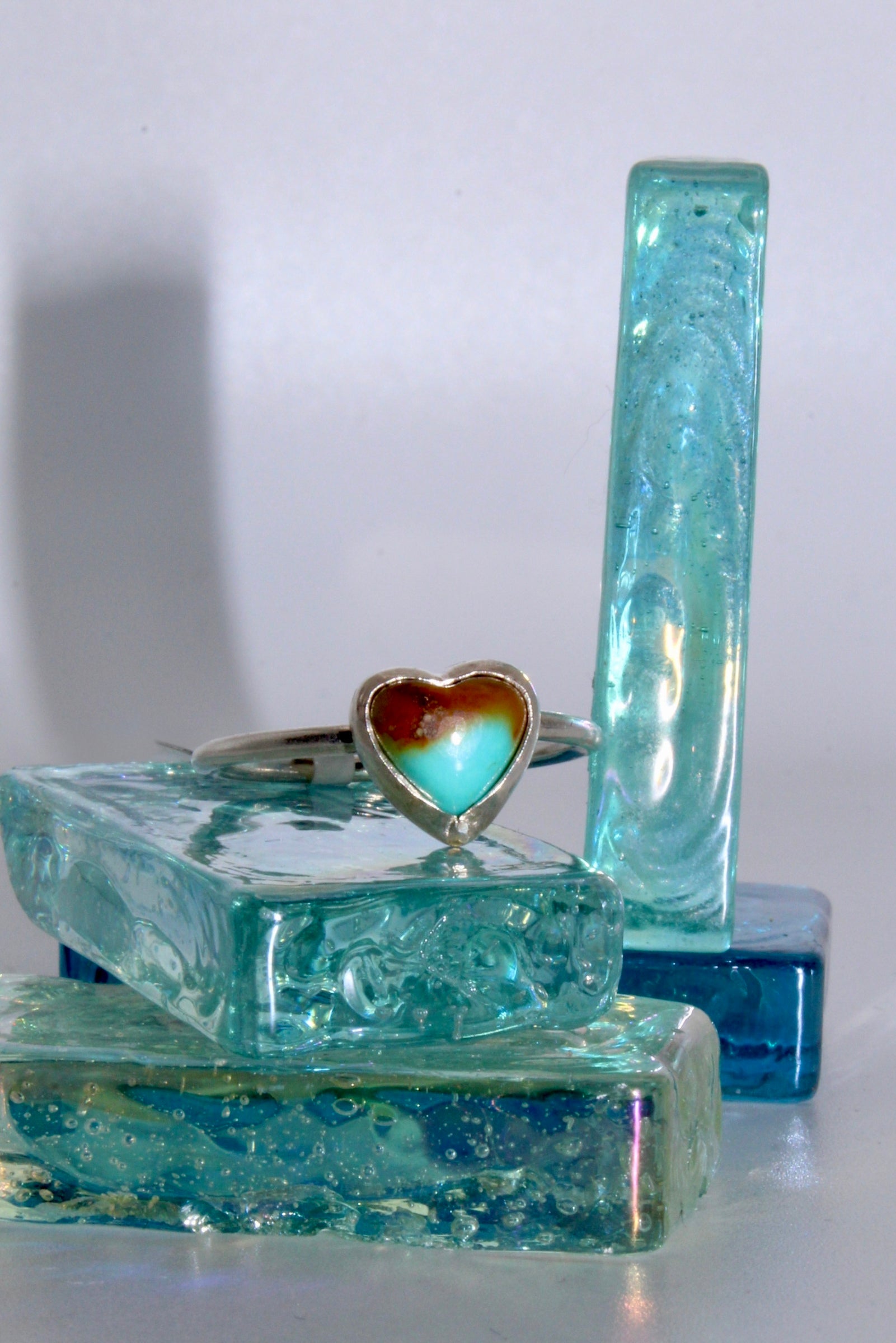 Dainty Turquoise Heart Ring