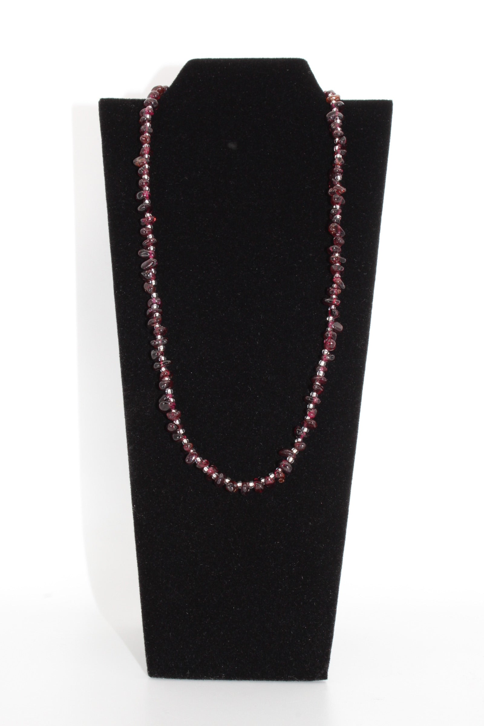 Garnet Nugget 15" Choker Beaded Necklace
