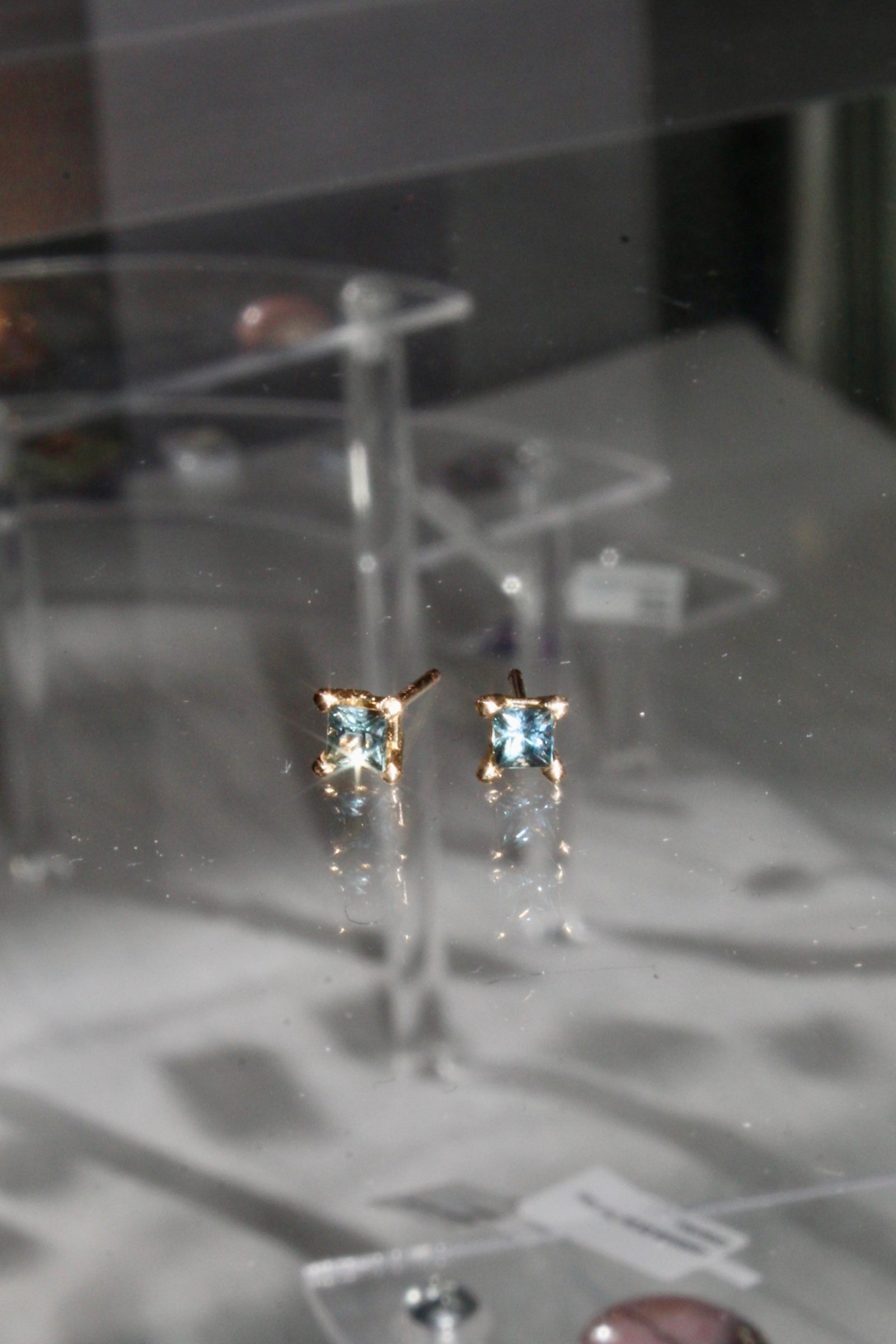 Gemstone Studs Princess Cut
