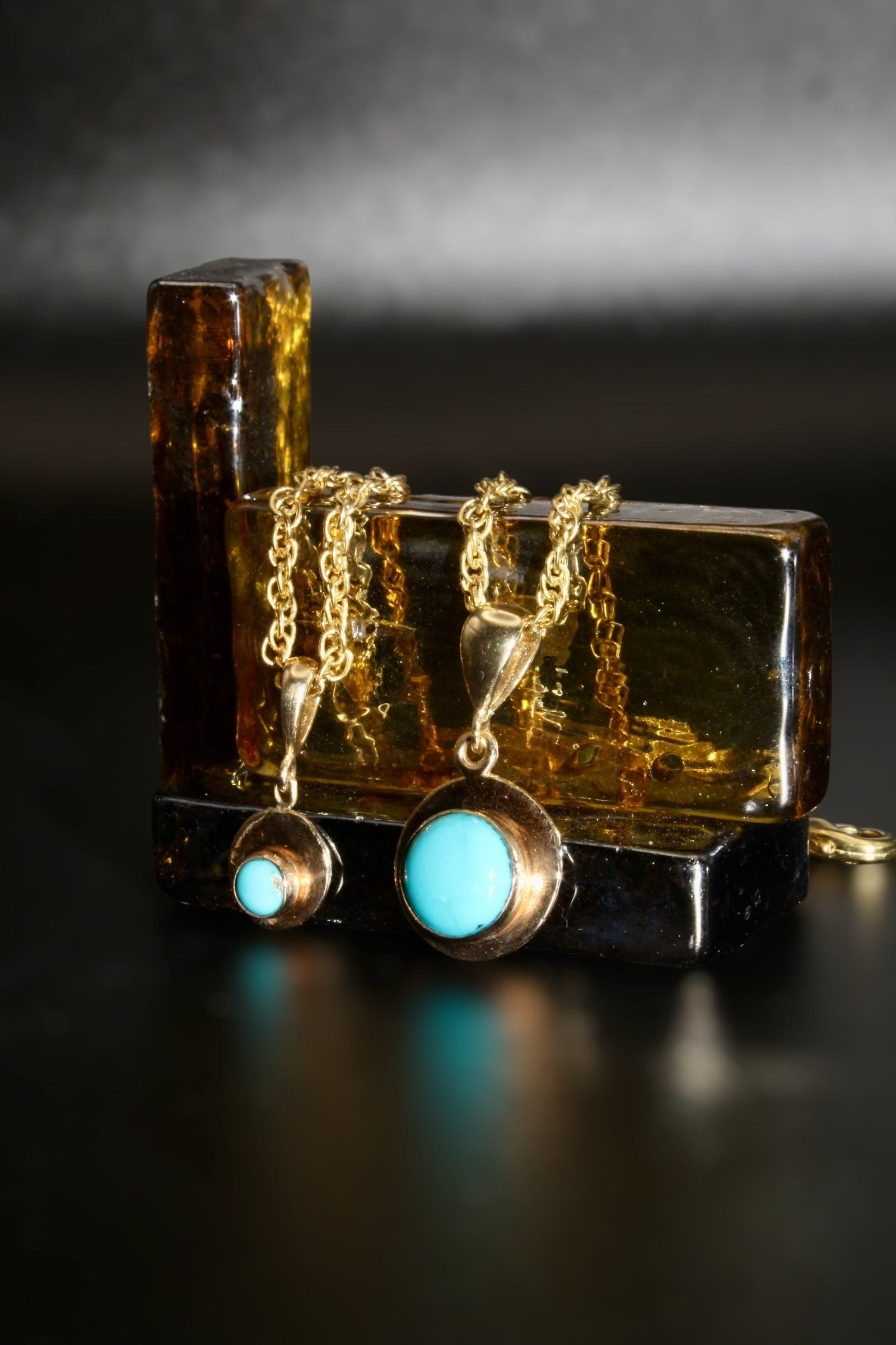 Gold Turquoise Skyli Pendant