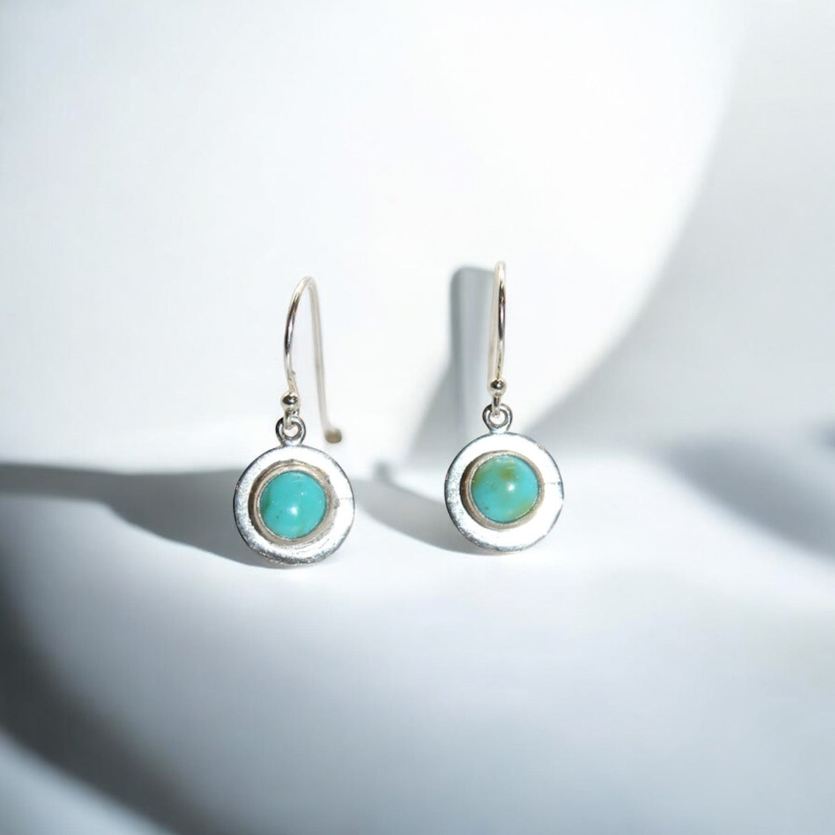 Turquoise Circle Dangle Earrings