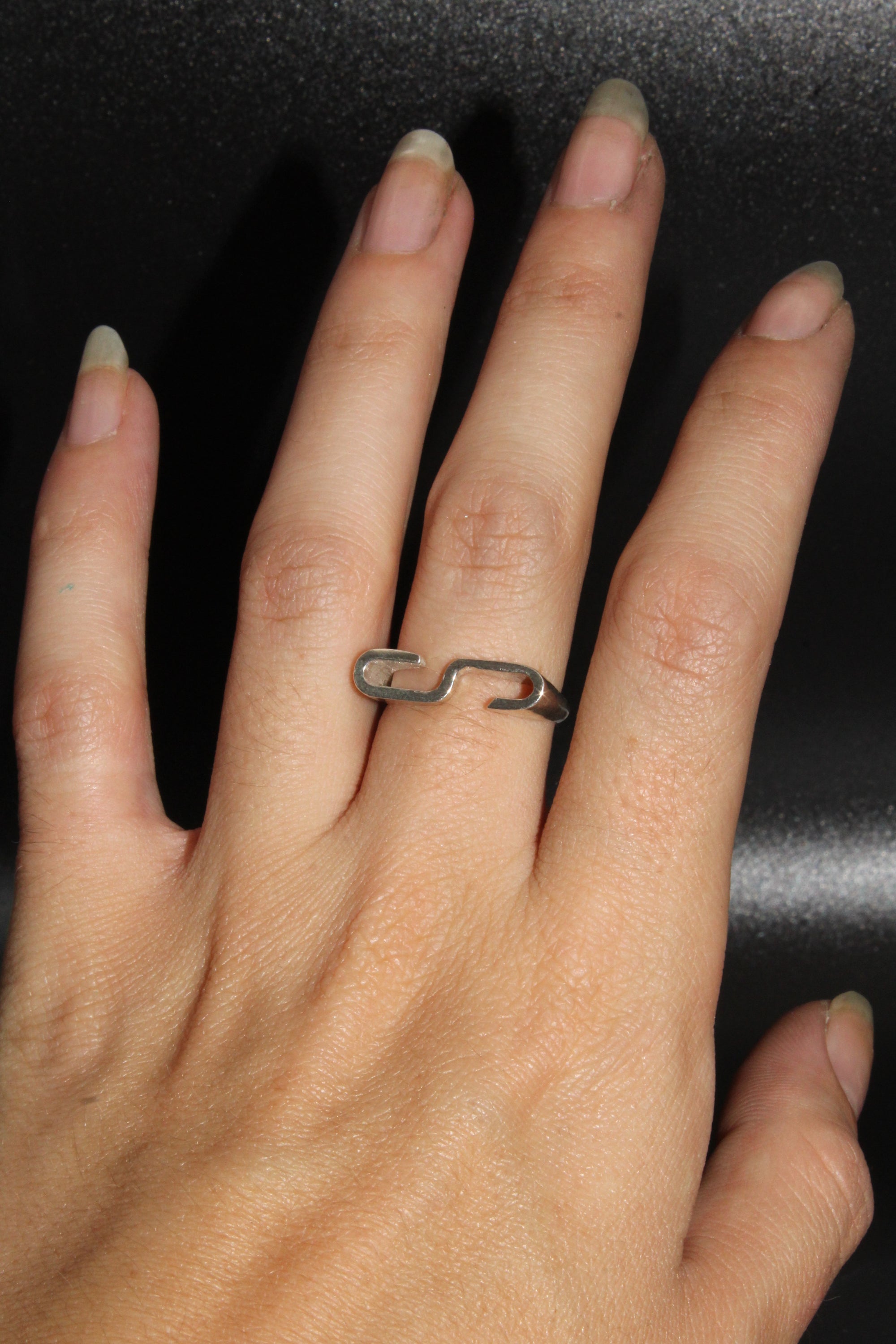 Sterling Silver Letter Ring