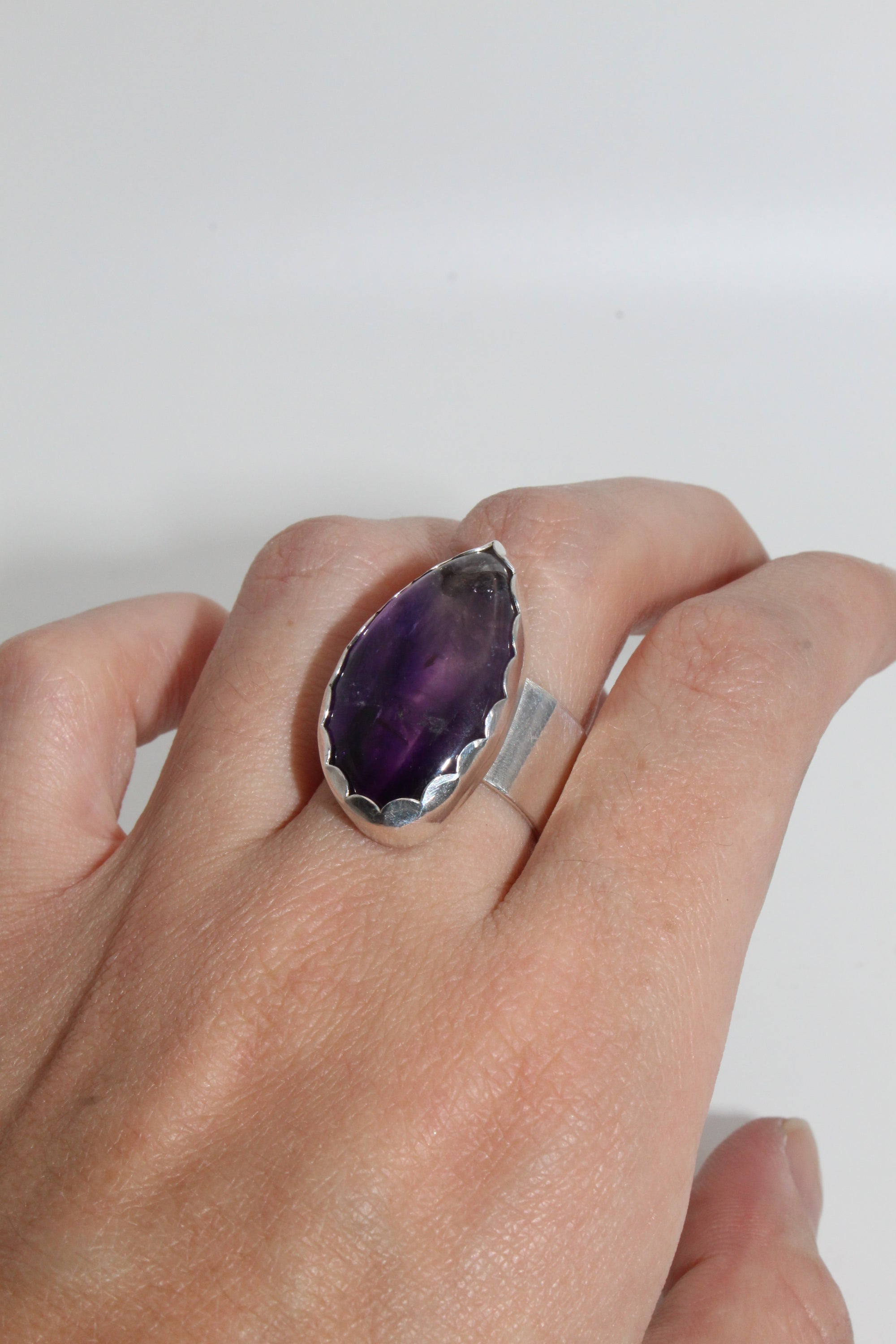 Amethyst Wide Band Ring