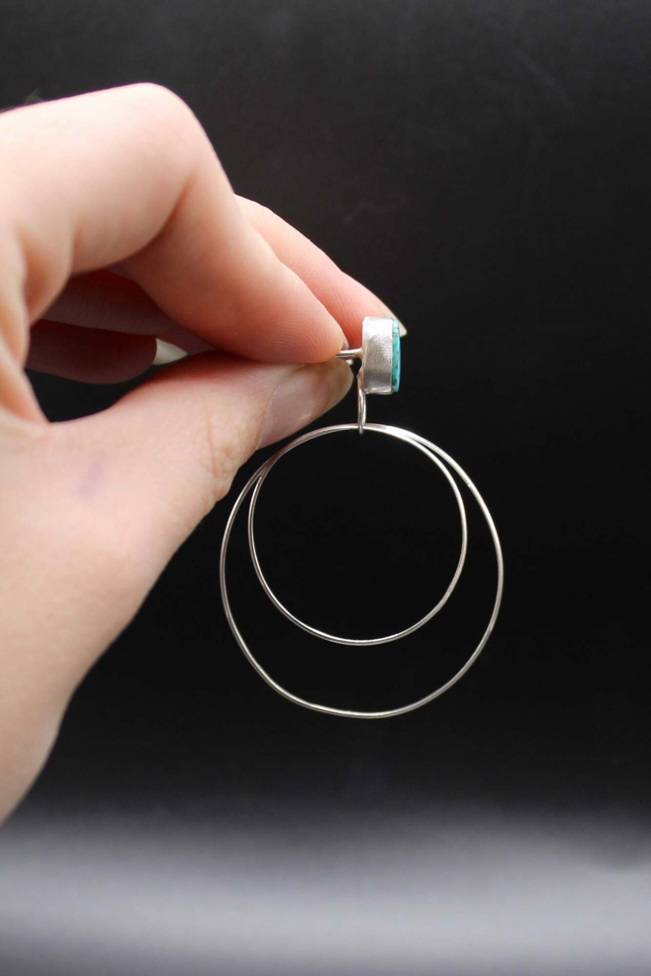 Turquoise Hoop Dangles