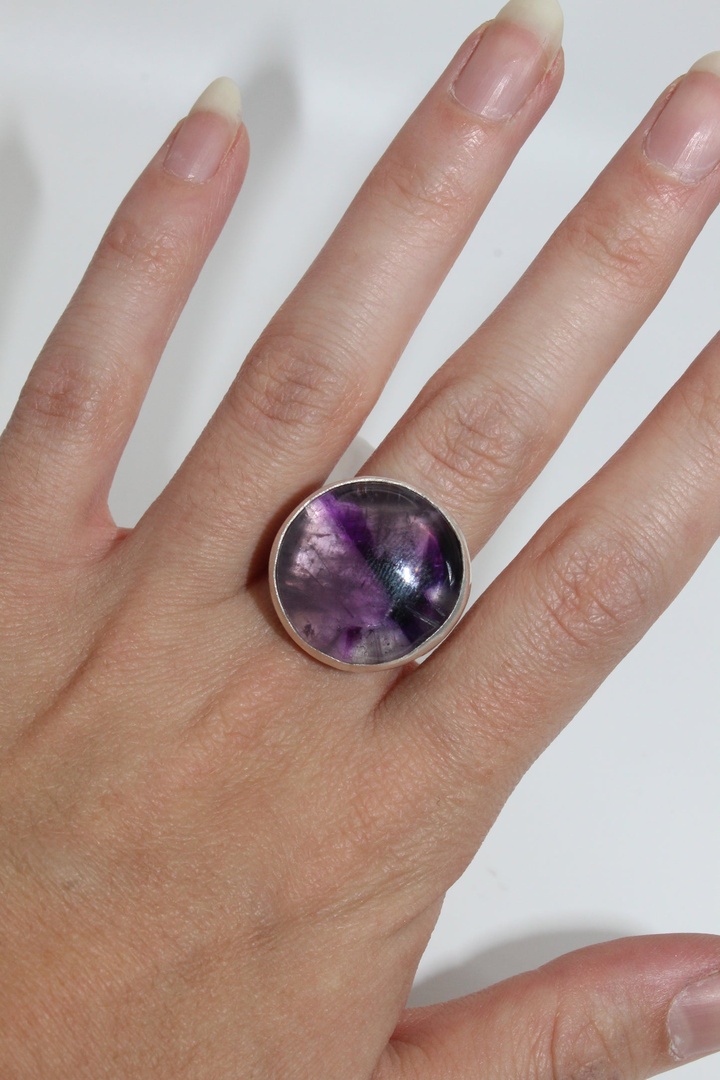 Round Split Shank Amethyst Ring