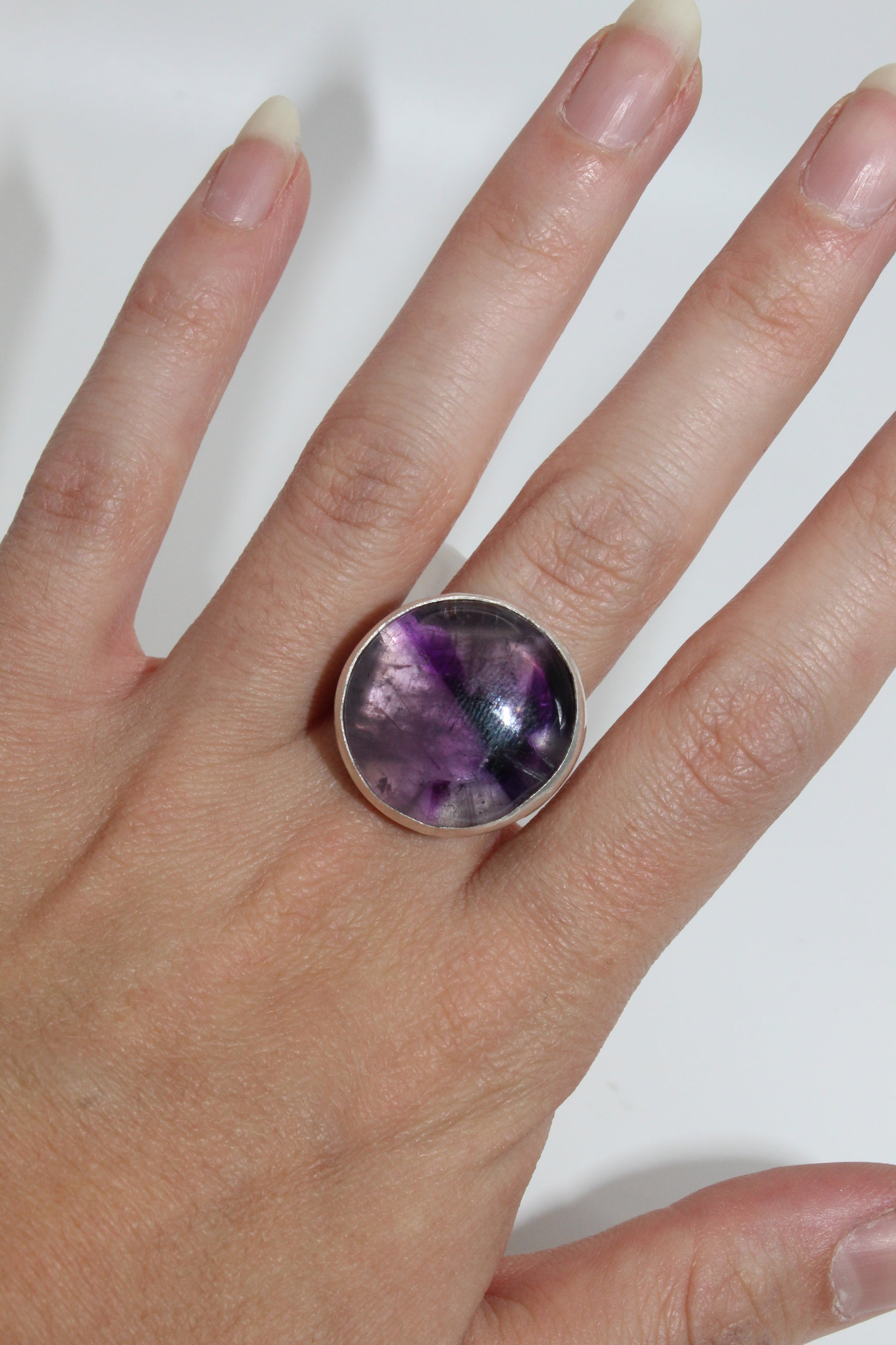 Round Split Shank Amethyst Ring