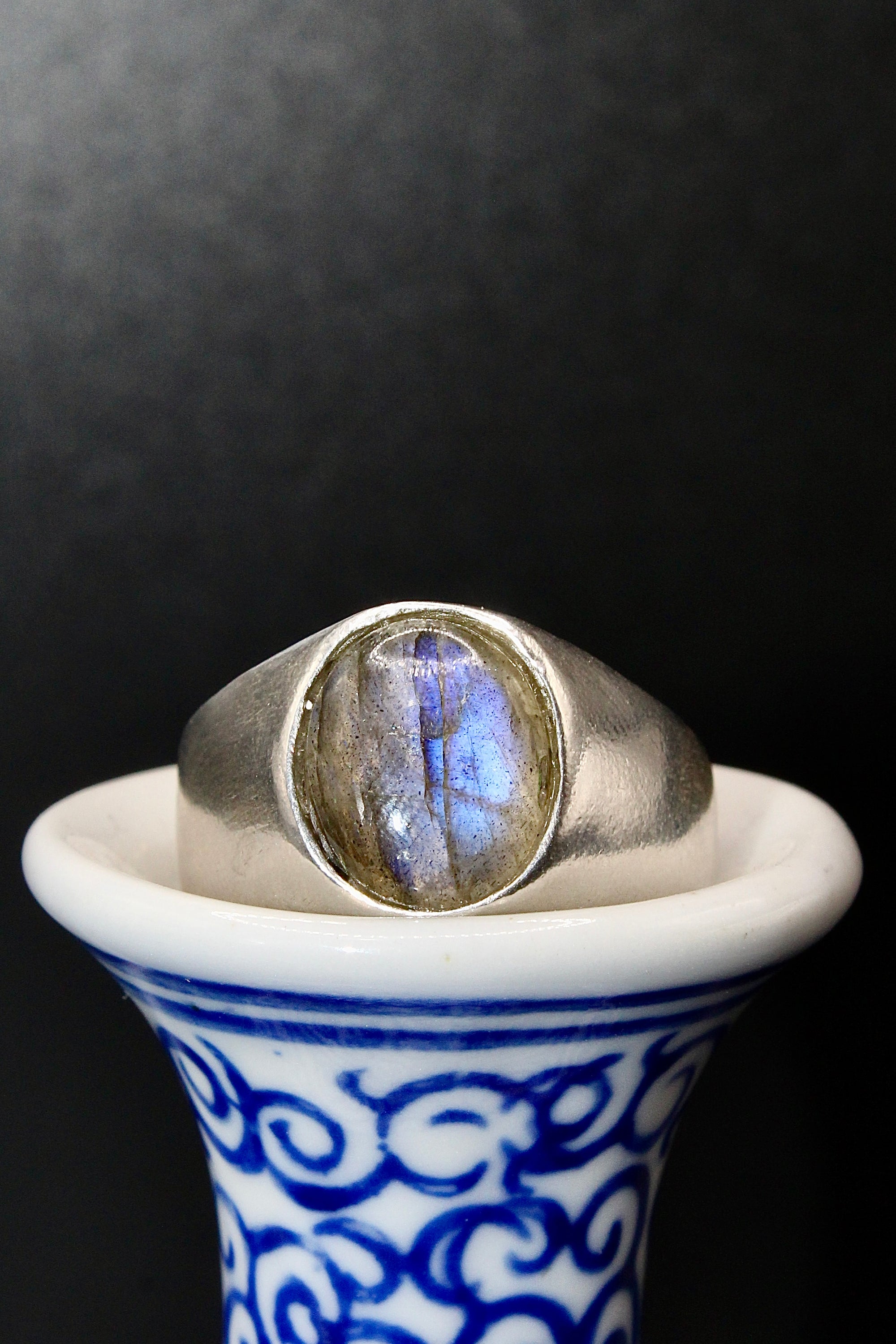 Labradorite Signet Ring