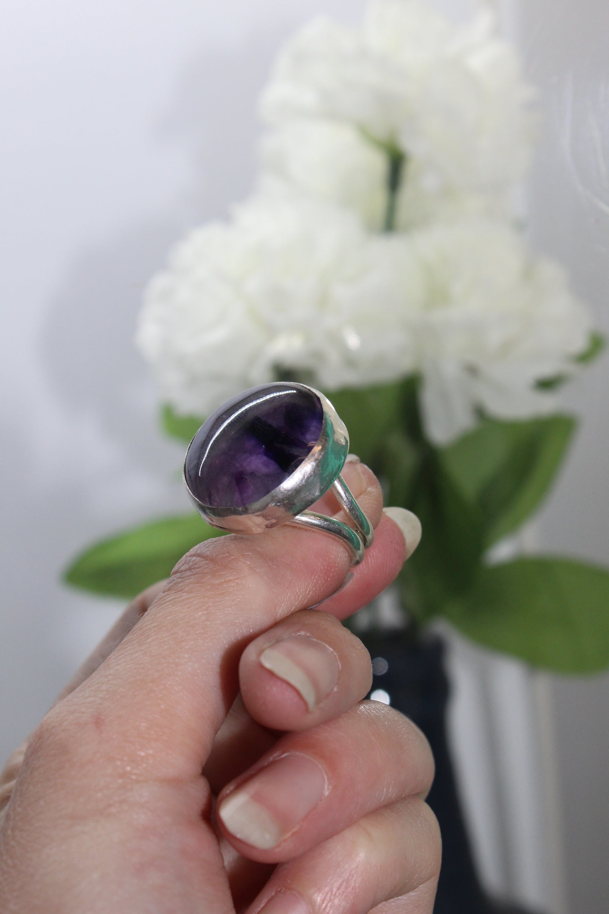 Round Split Shank Amethyst Ring