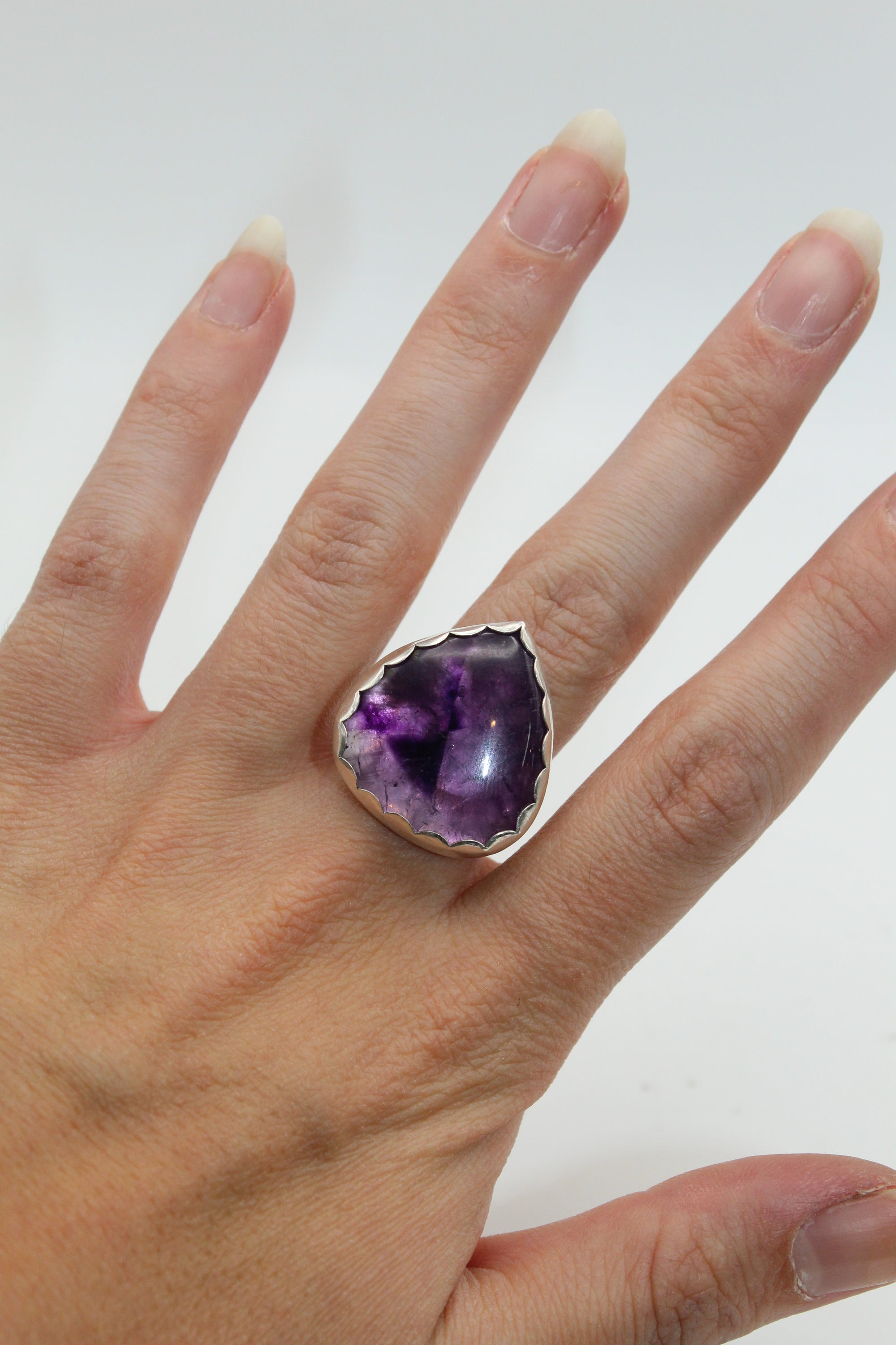 Amethyst Wide Band Ring