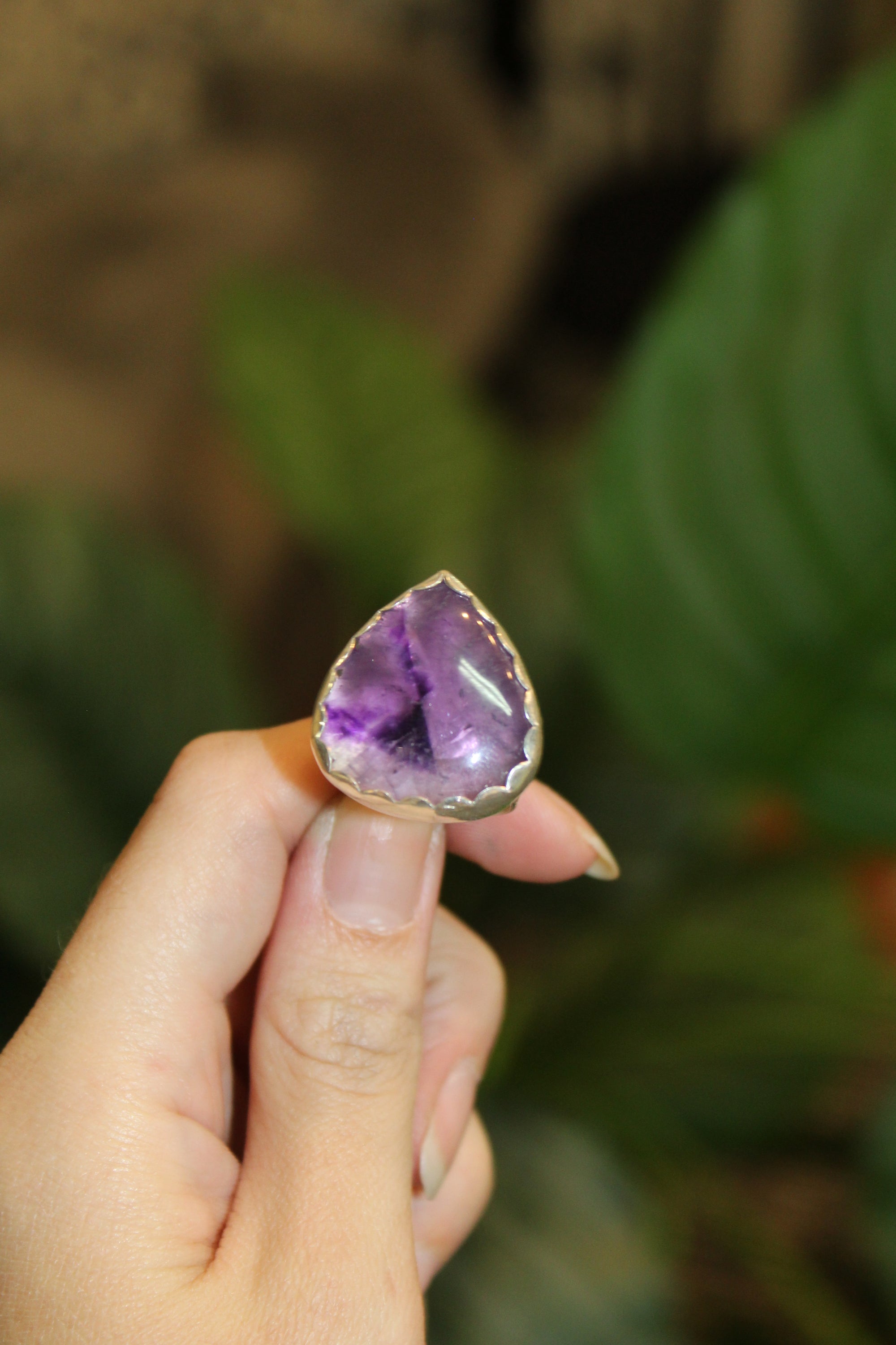 Amethyst Wide Band Ring