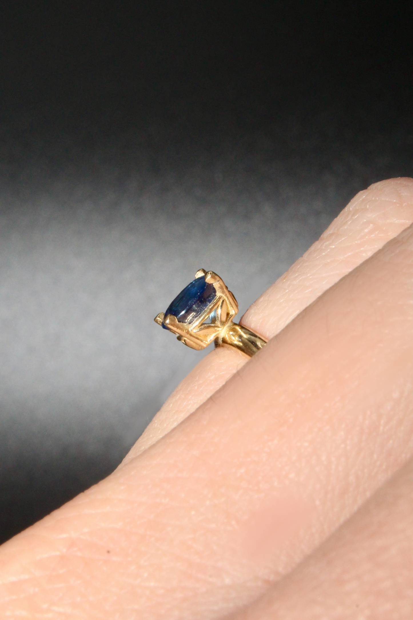 Gold Band &  Blue Sapphire