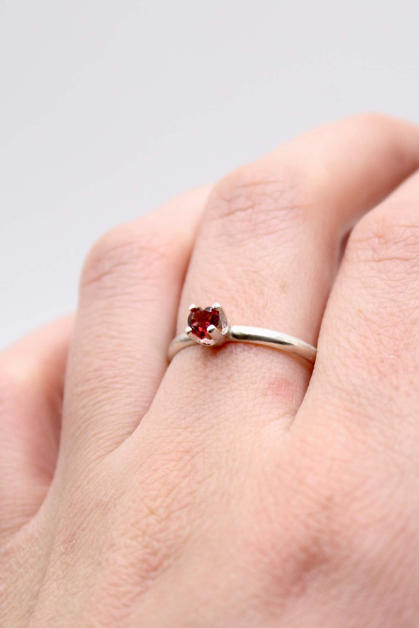 Dainty Garnet Ring