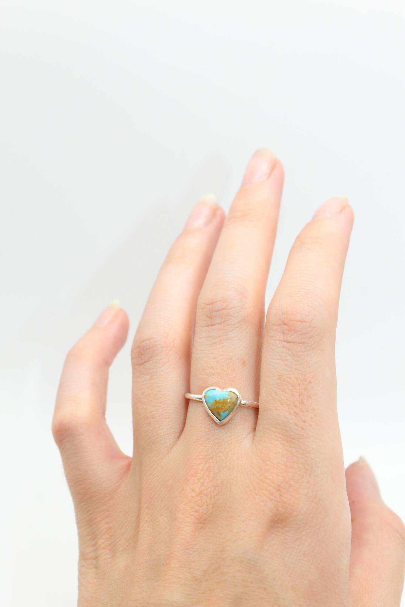 Dainty Turquoise Heart Ring