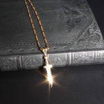 Gold Mini Bowie Knife Charm