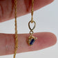 Gold Dainty Sapphire Charm