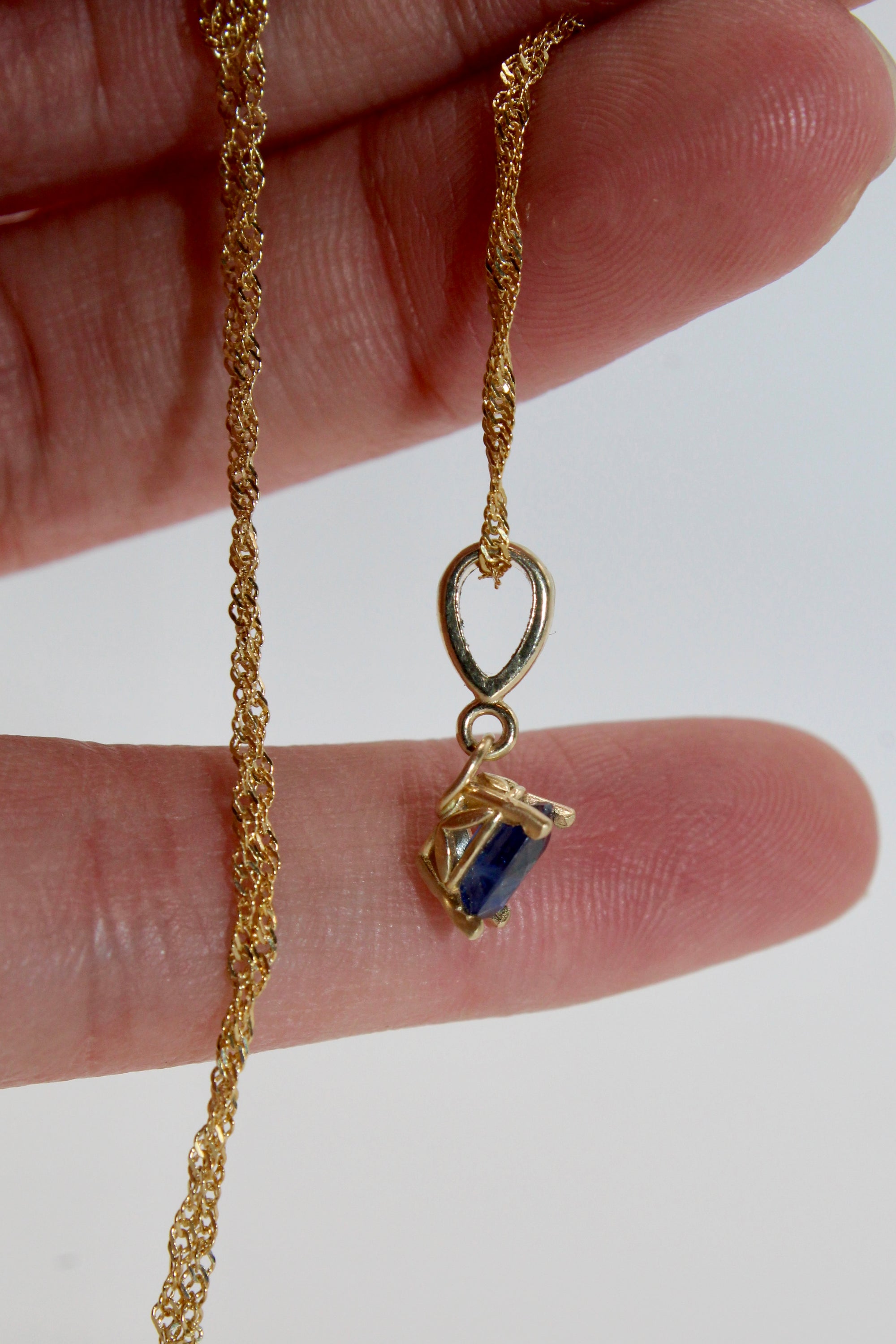 Gold Dainty Sapphire Charm