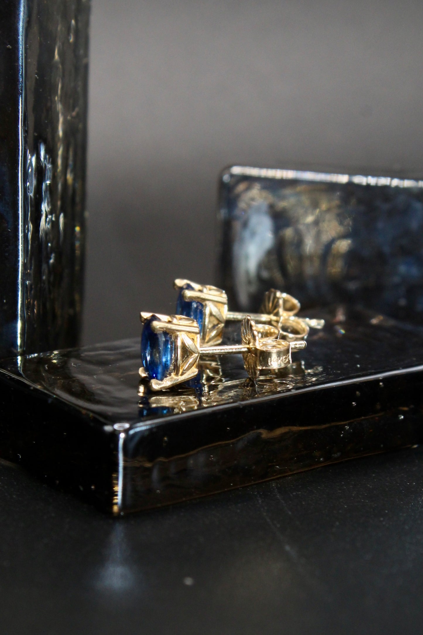 Gold Dainty Sapphire Studs