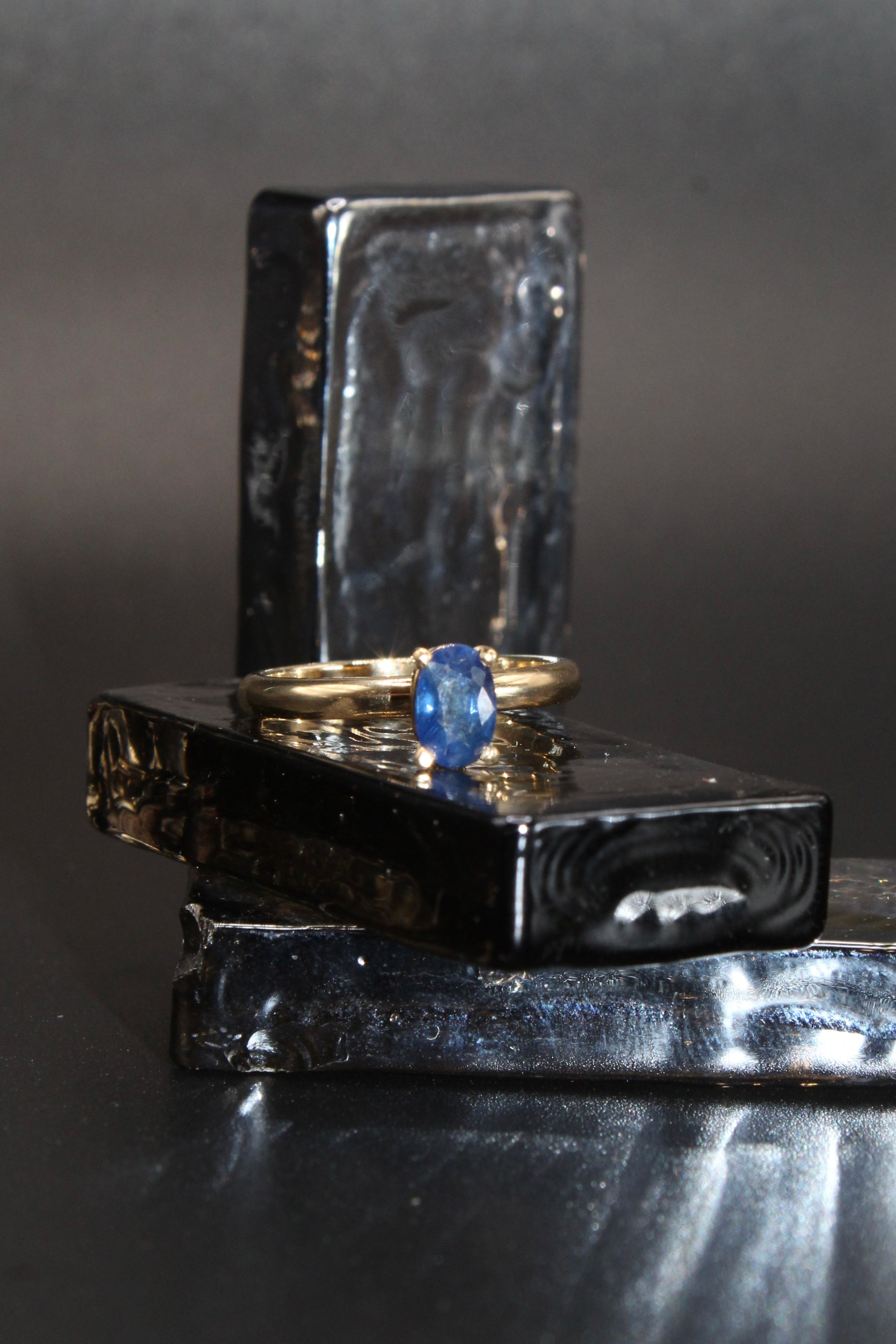 Gold Band &  Blue Sapphire