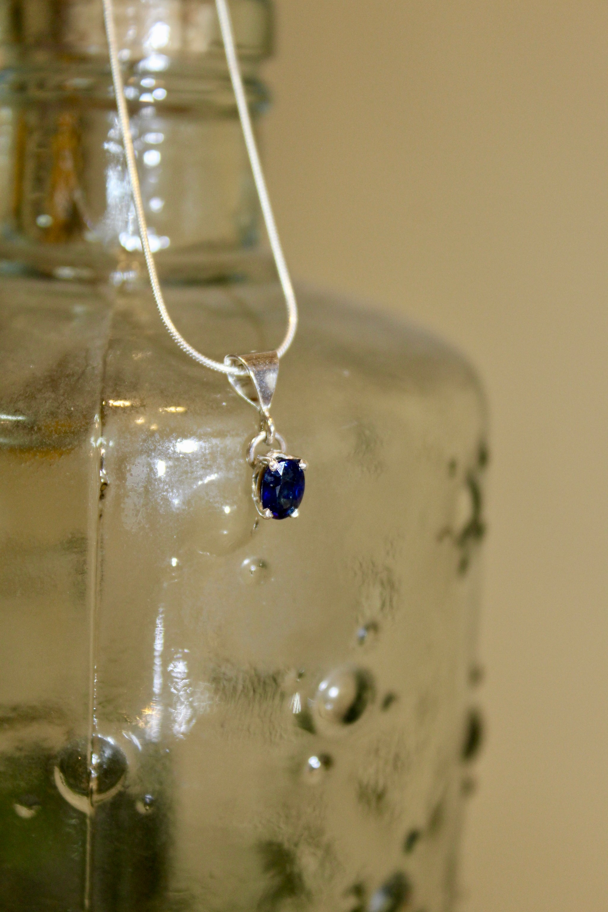 Silver Dainty Sapphire Charm