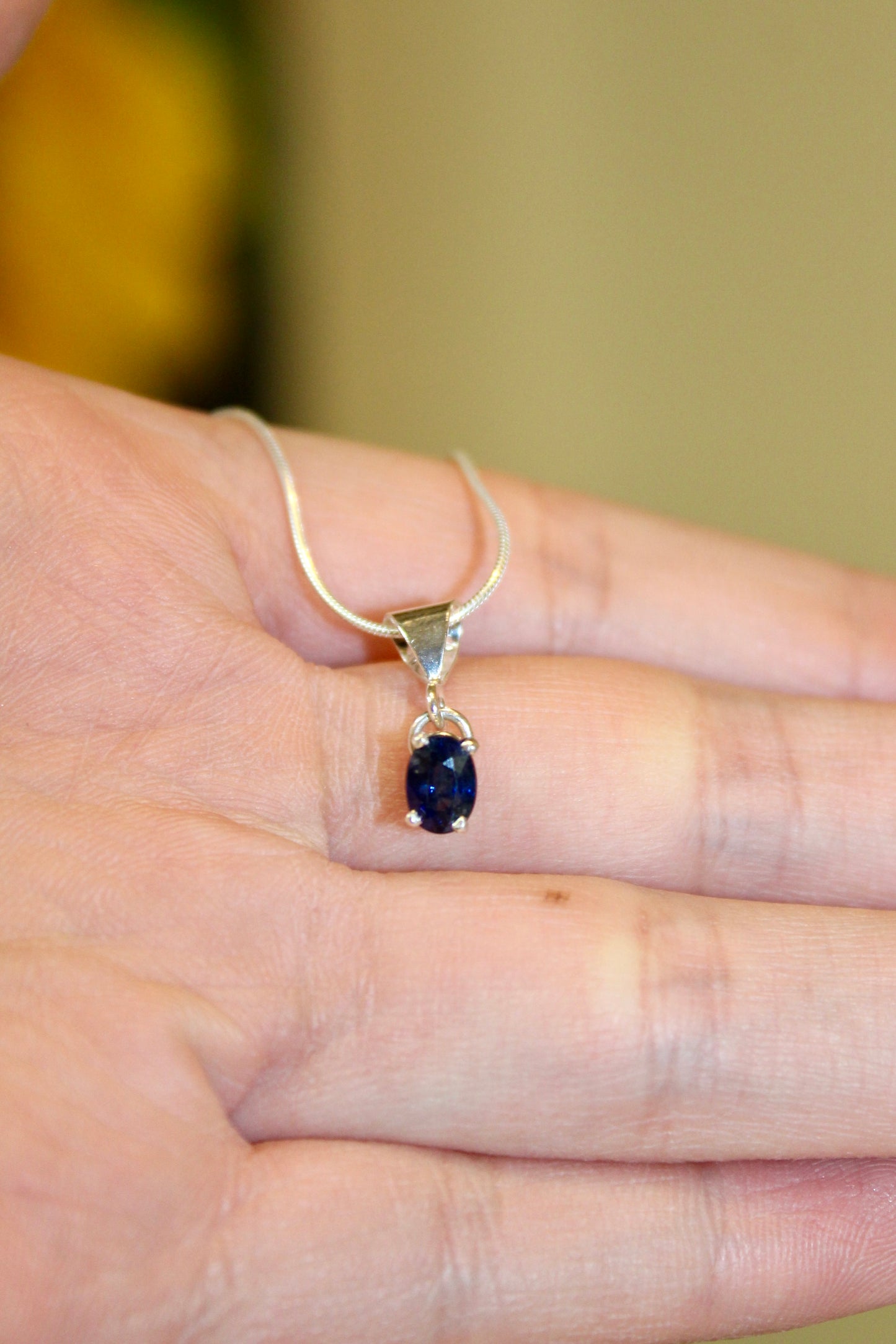 Silver Dainty Sapphire Charm