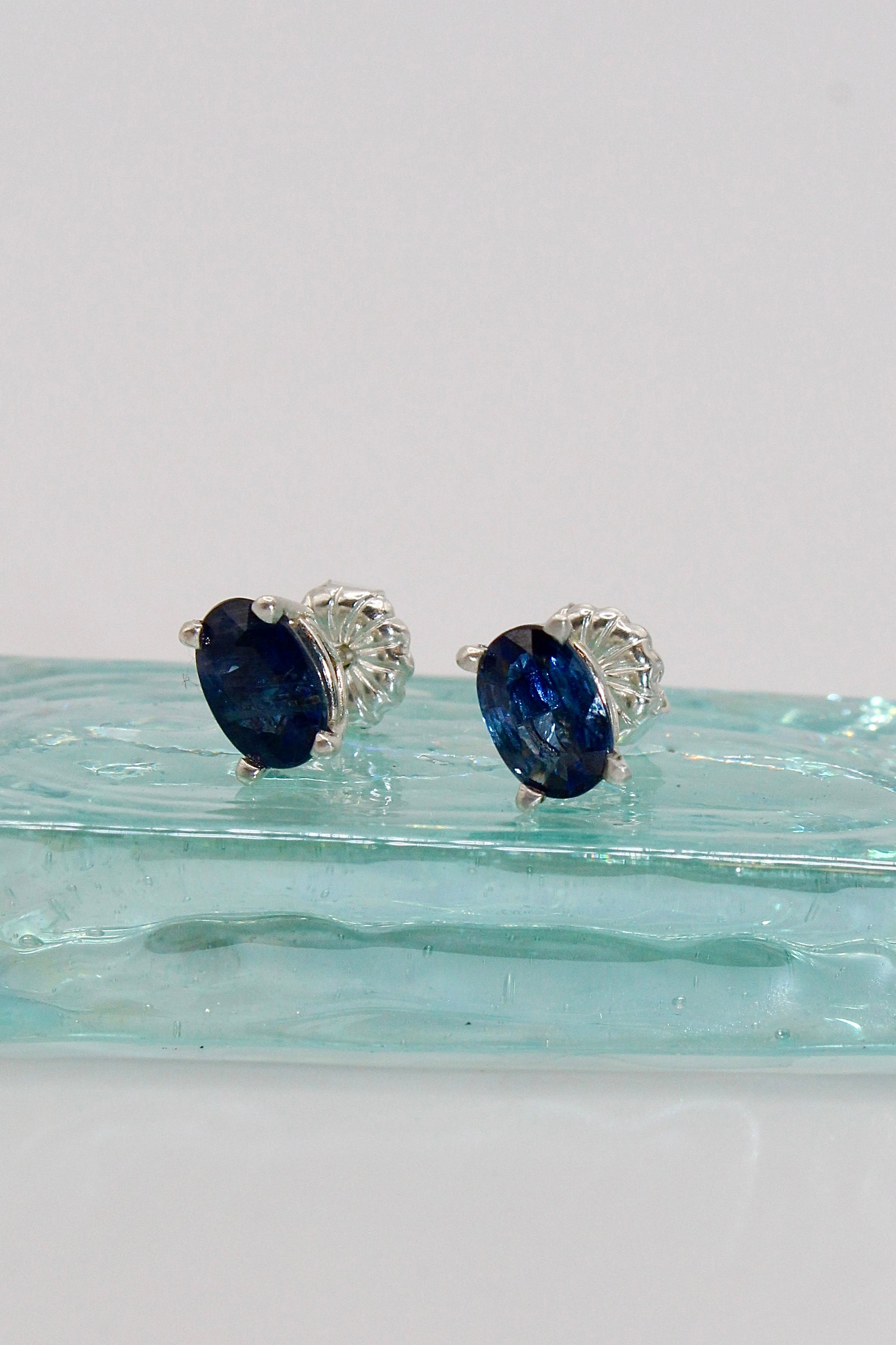 Silver Dainty Sapphire Studs