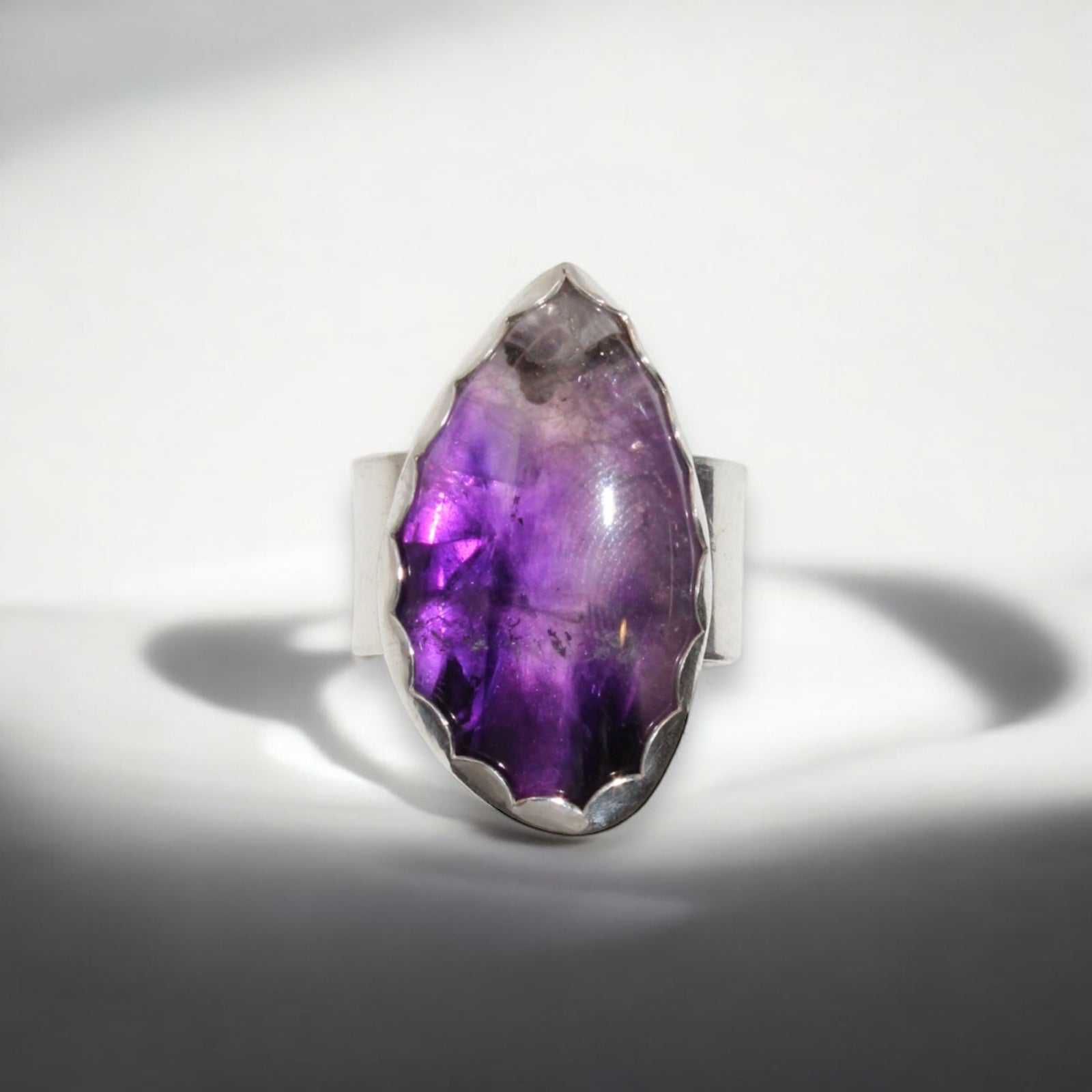 Amethyst Wide Band Ring