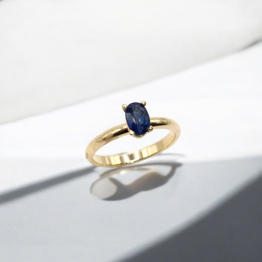 Gold Band &  Blue Sapphire