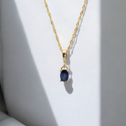 Gold Dainty Sapphire Charm