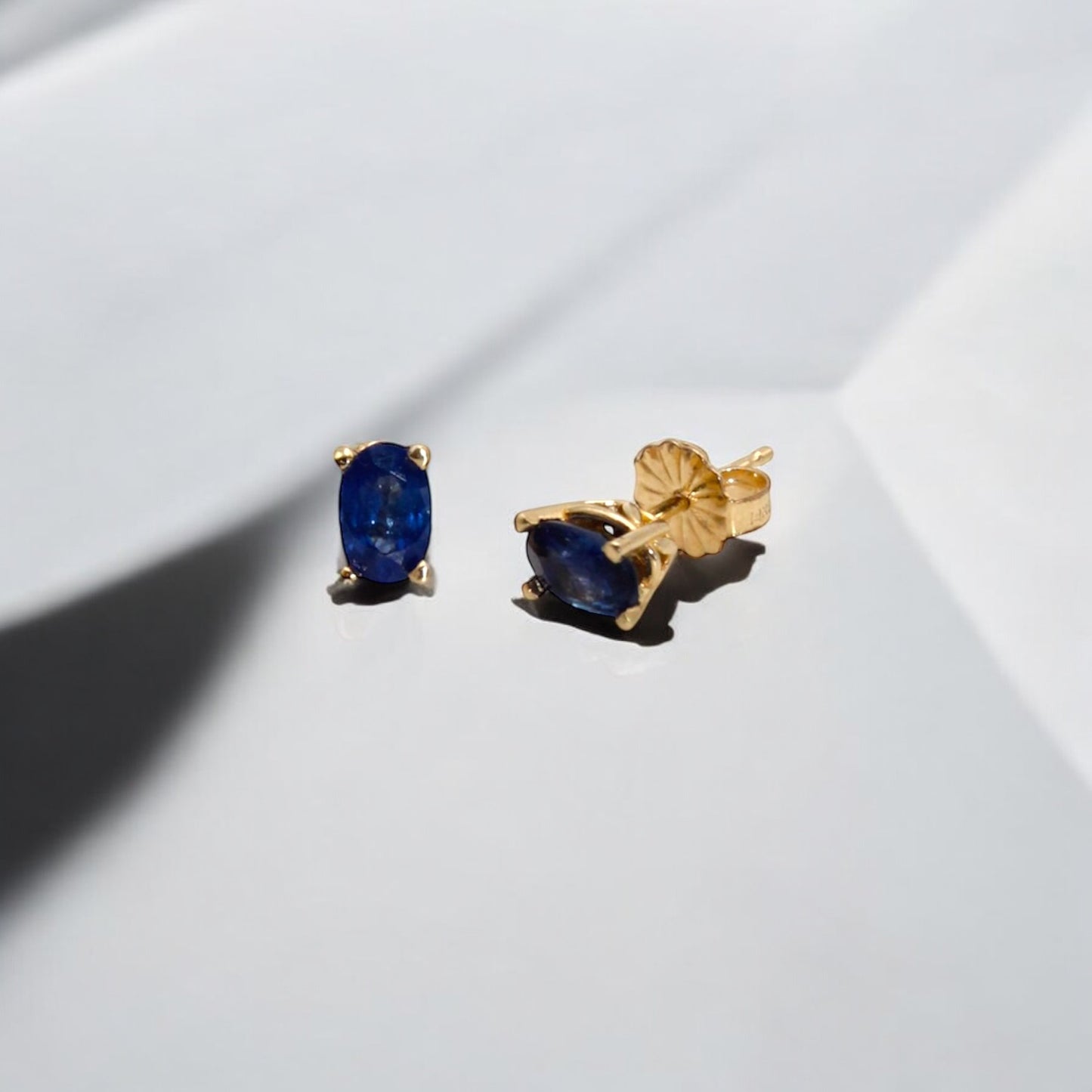 Gold Dainty Sapphire Studs