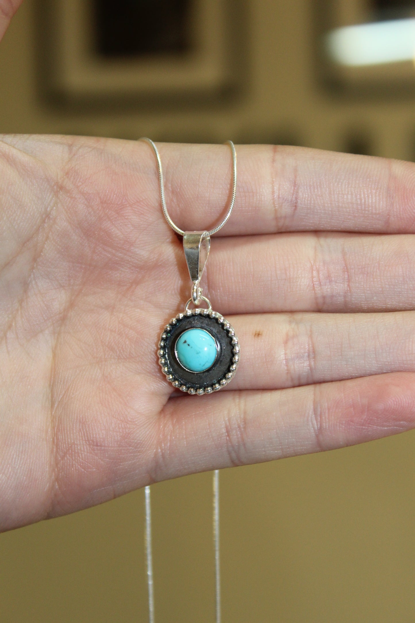 Turquoise Sunflower Pendant