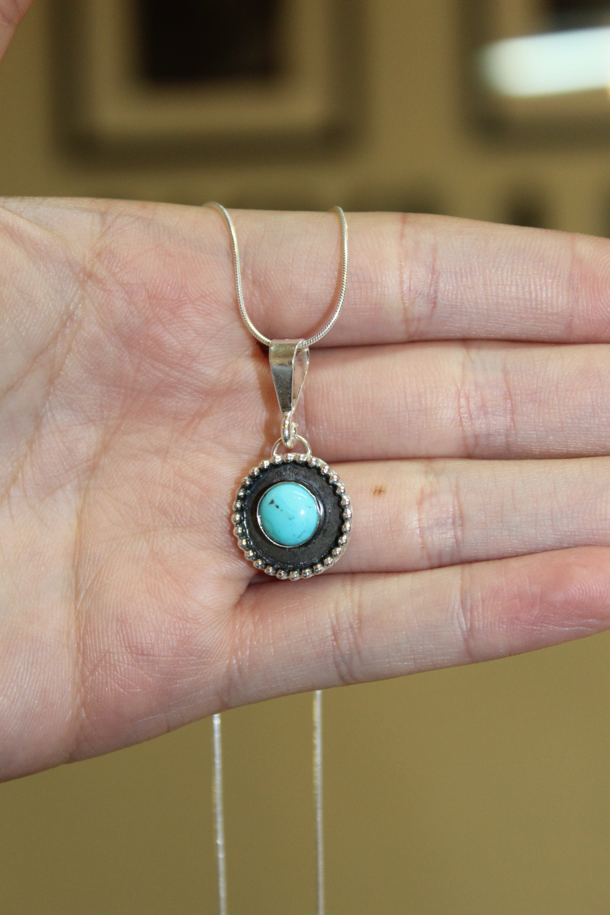 Turquoise Sunflower Pendant