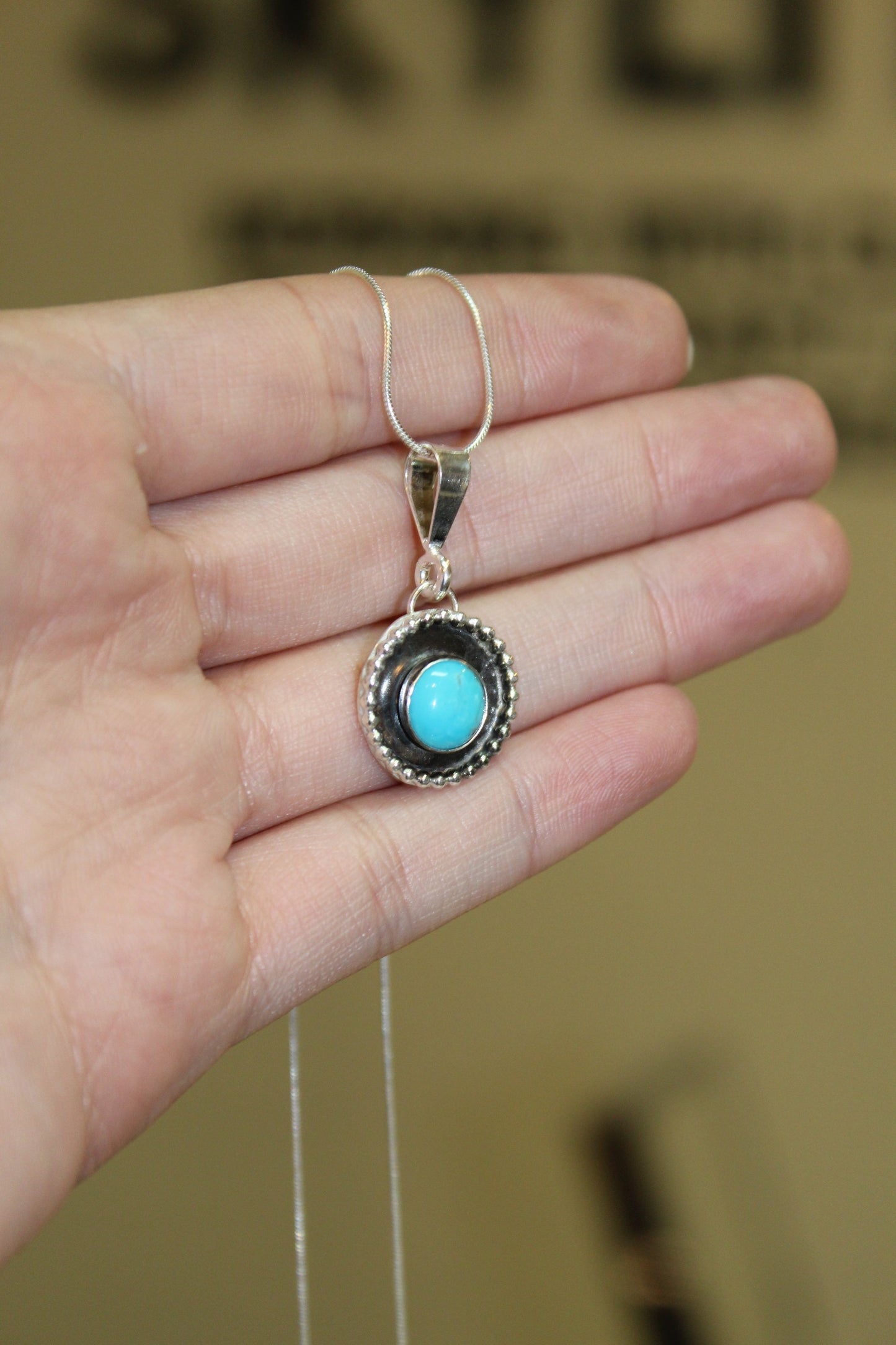 Turquoise Sunflower Pendant