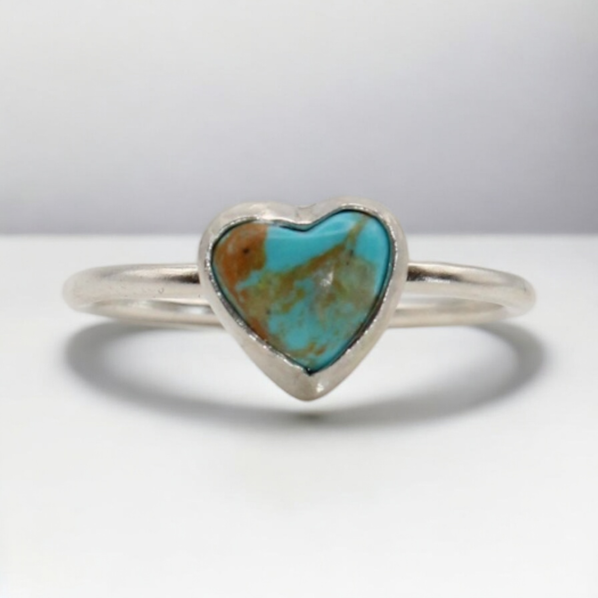 Dainty Turquoise Heart Ring