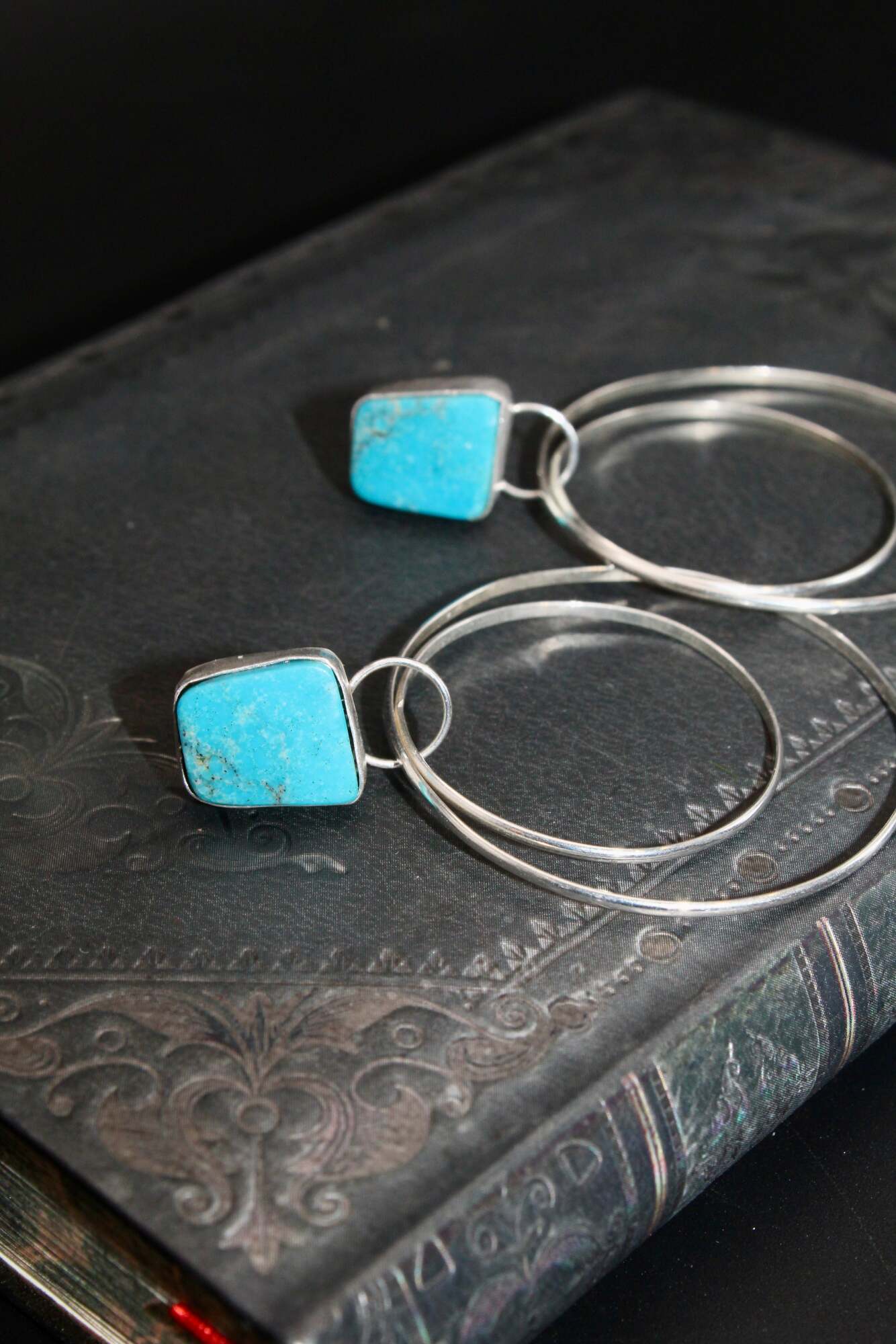 Turquoise Hoop Dangles