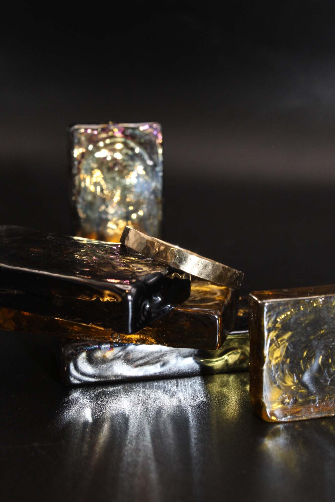 Hammered Gold Flat Band